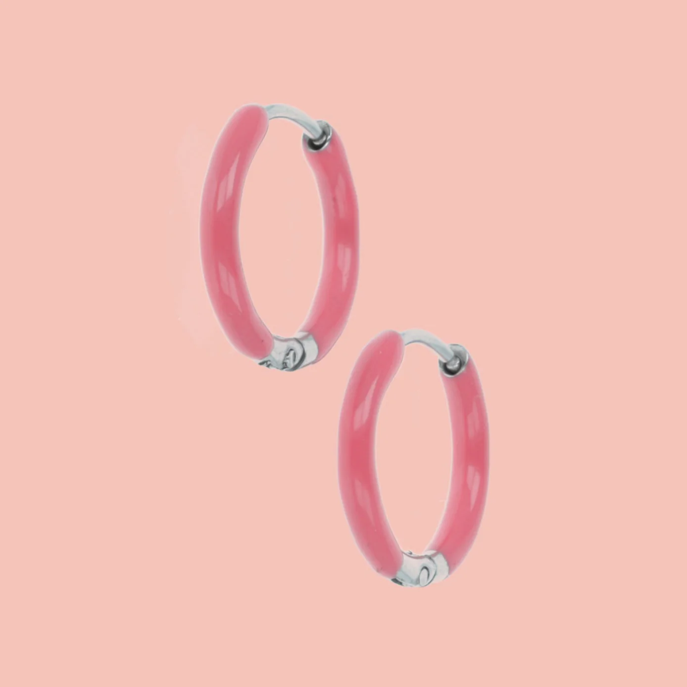 17mm Pink Hoop Earrings