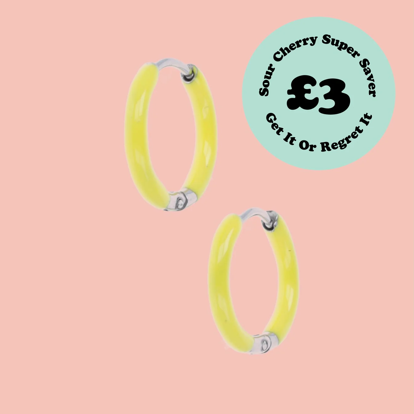 17mm Yellow Hoop Earrings
