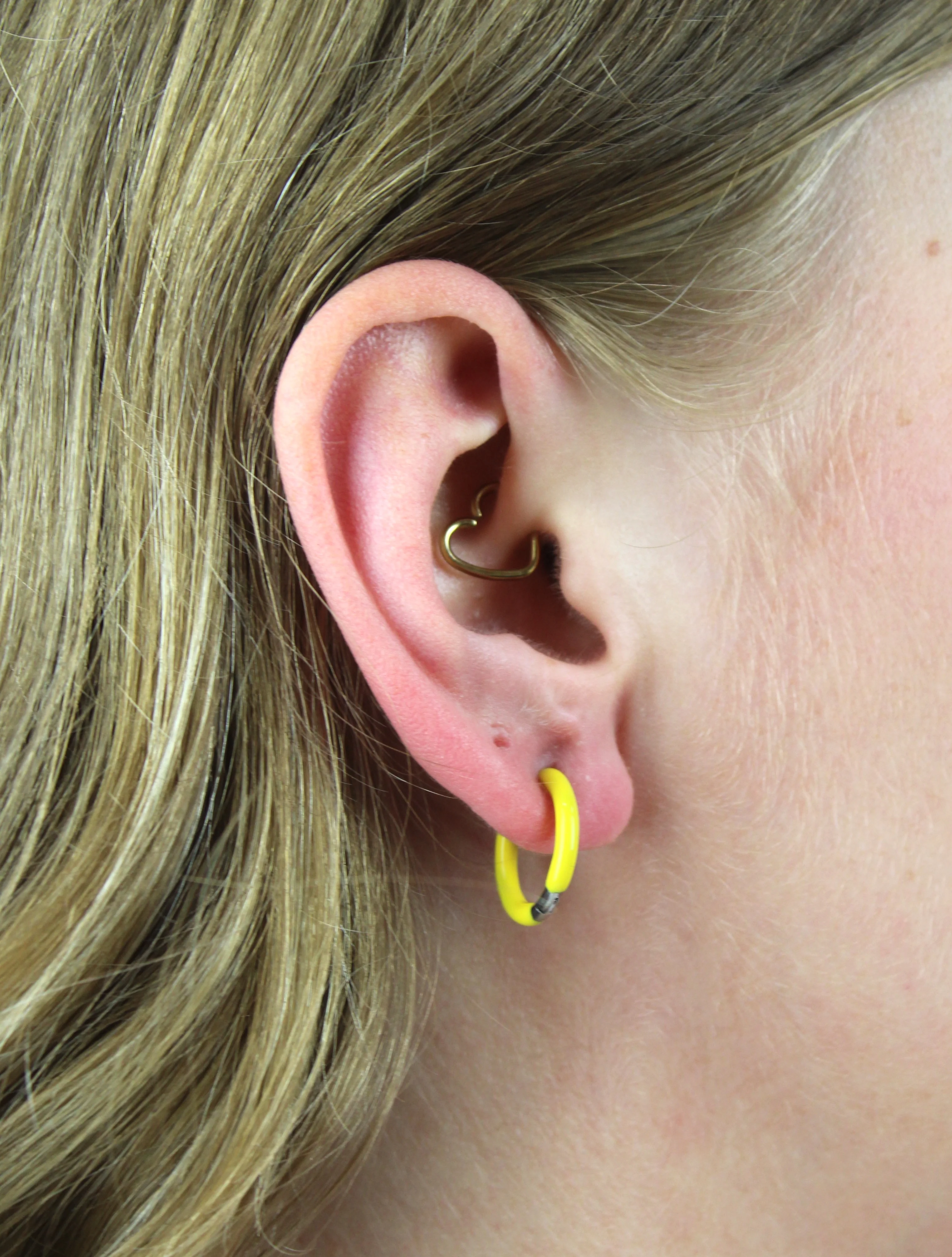 17mm Yellow Hoop Earrings - Image 3