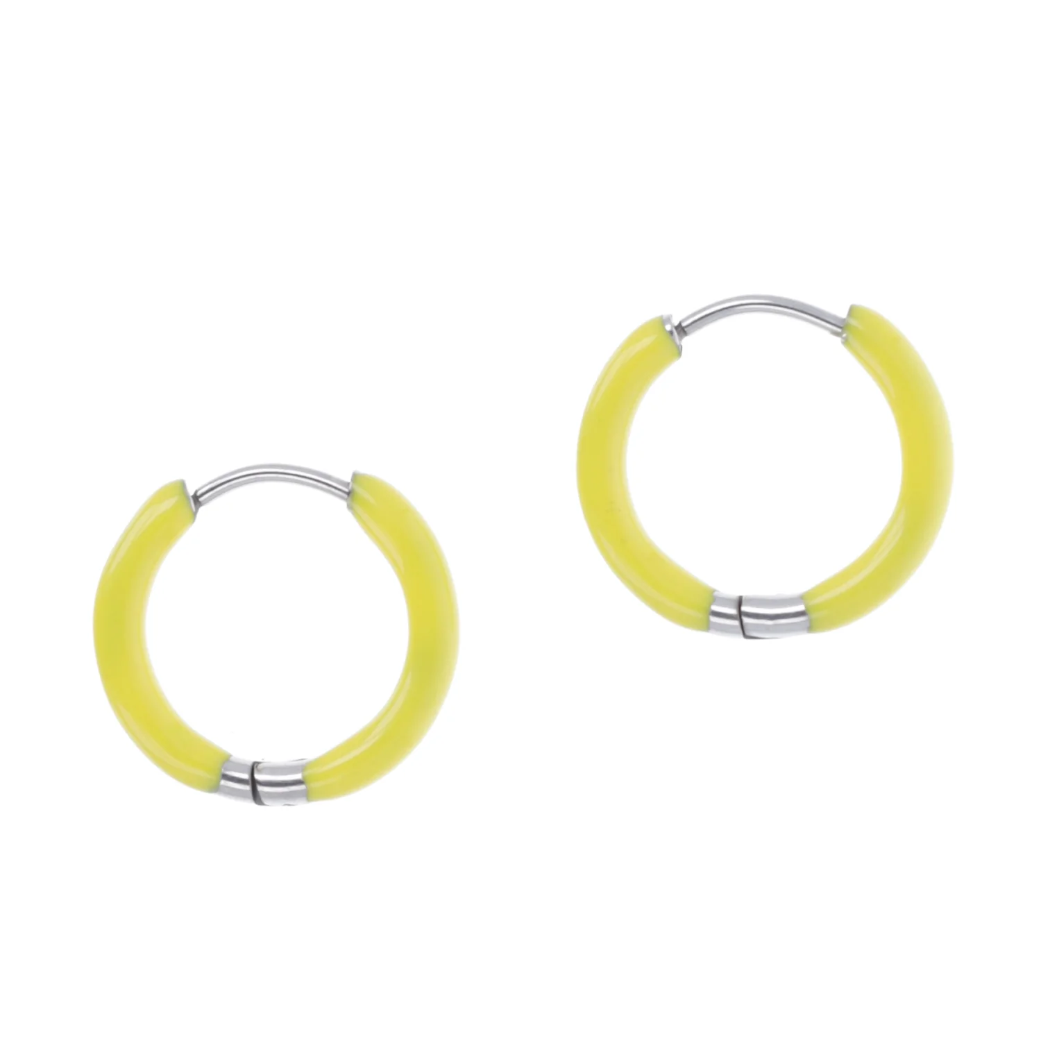 17mm Yellow Hoop Earrings - Image 6