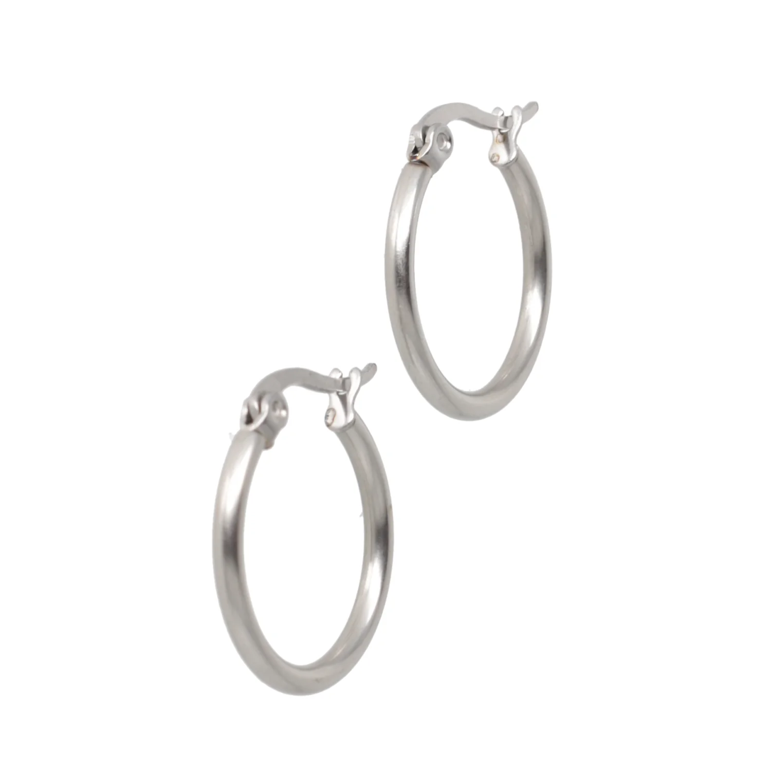 20mm Stainless Steel Hoop Earrings - Image 3
