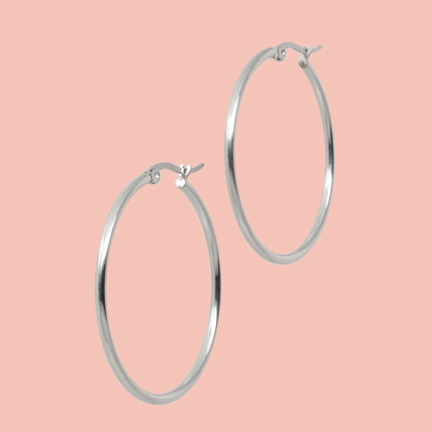 40mm Stainless Steel Hoop Earrings