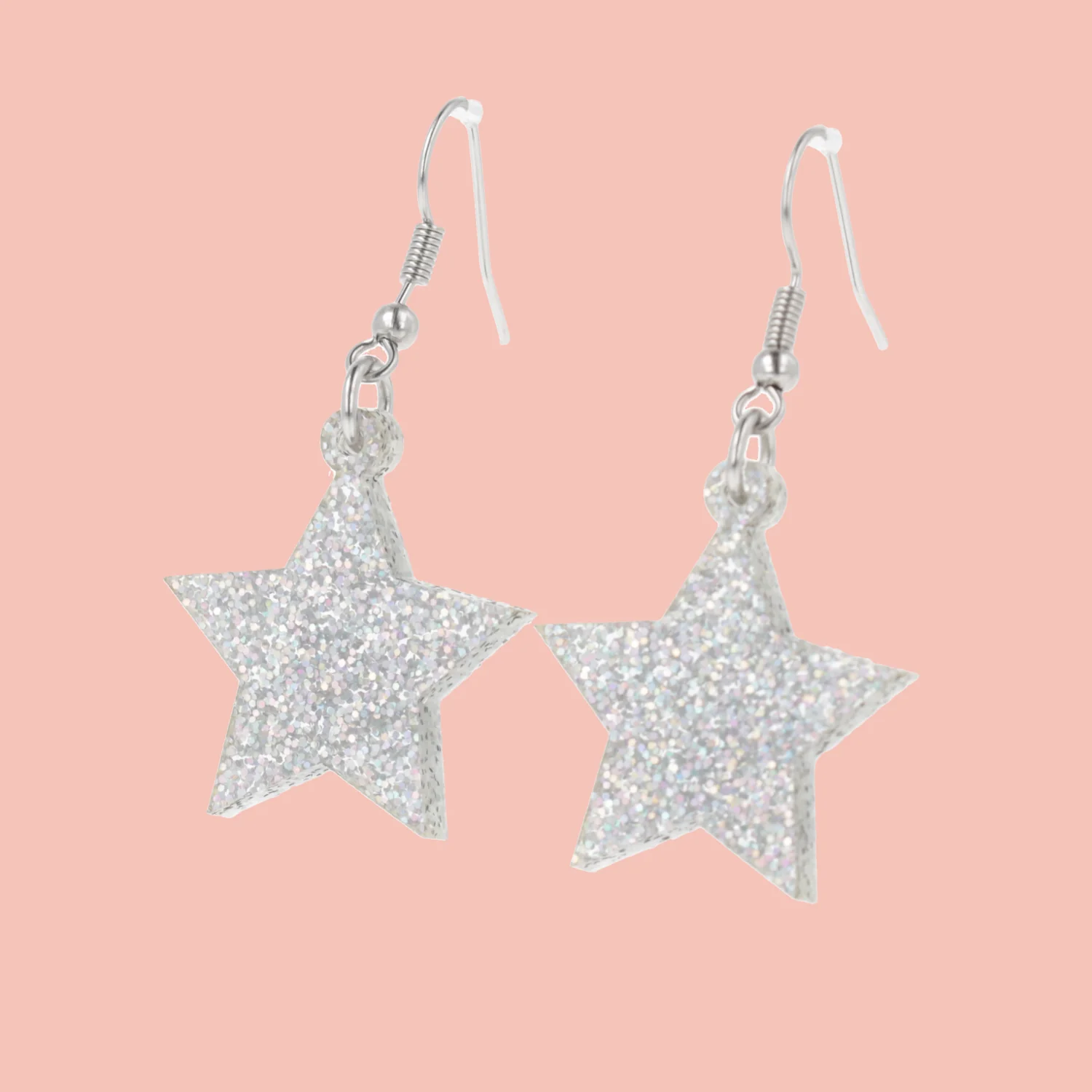All That Glitters Silver Star Earrings - Image 4