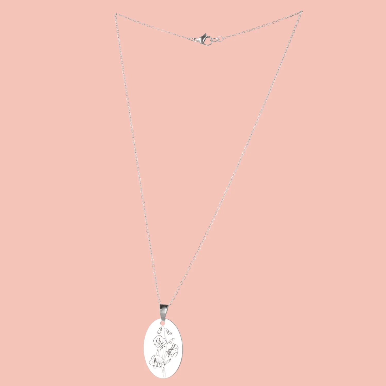 April Birth Flower Necklace - Sweet Pea - Image 3
