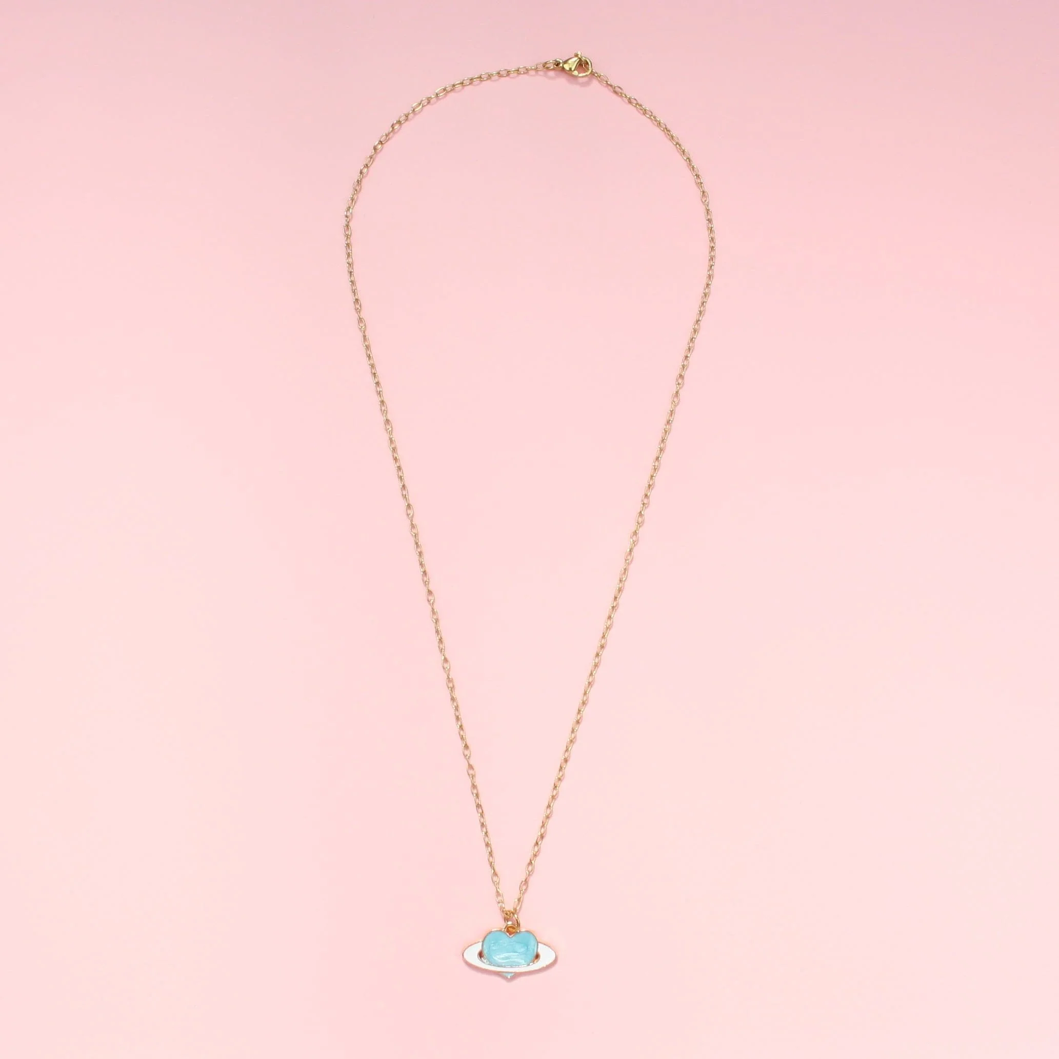 Aqua Heart Planet Necklace - Image 4
