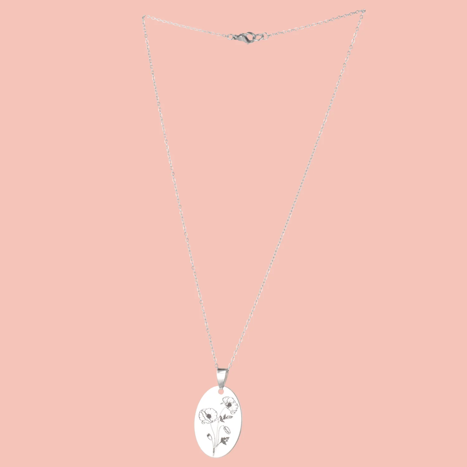 August Birth Flower Necklace - Poppy - Image 3