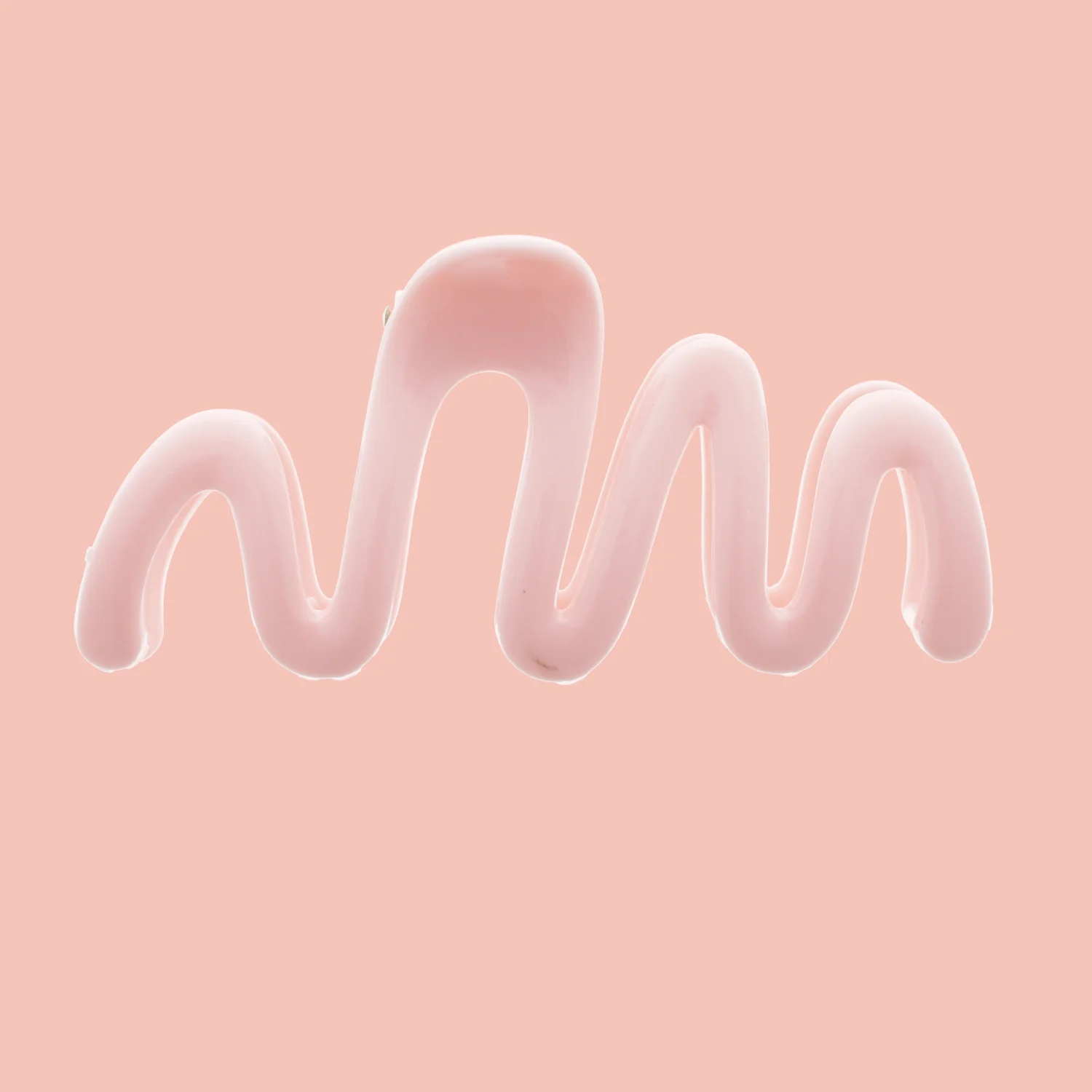 Baby Pink Wavy Claw Clip