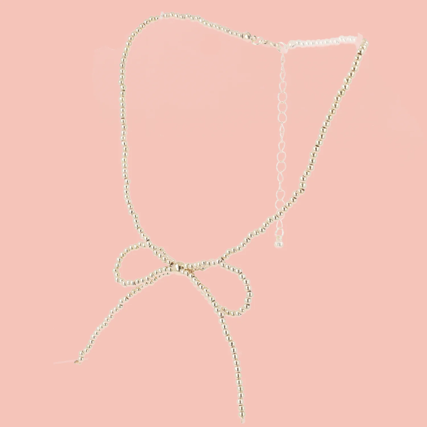 Beaded Bow Choker - Gold - Image 4