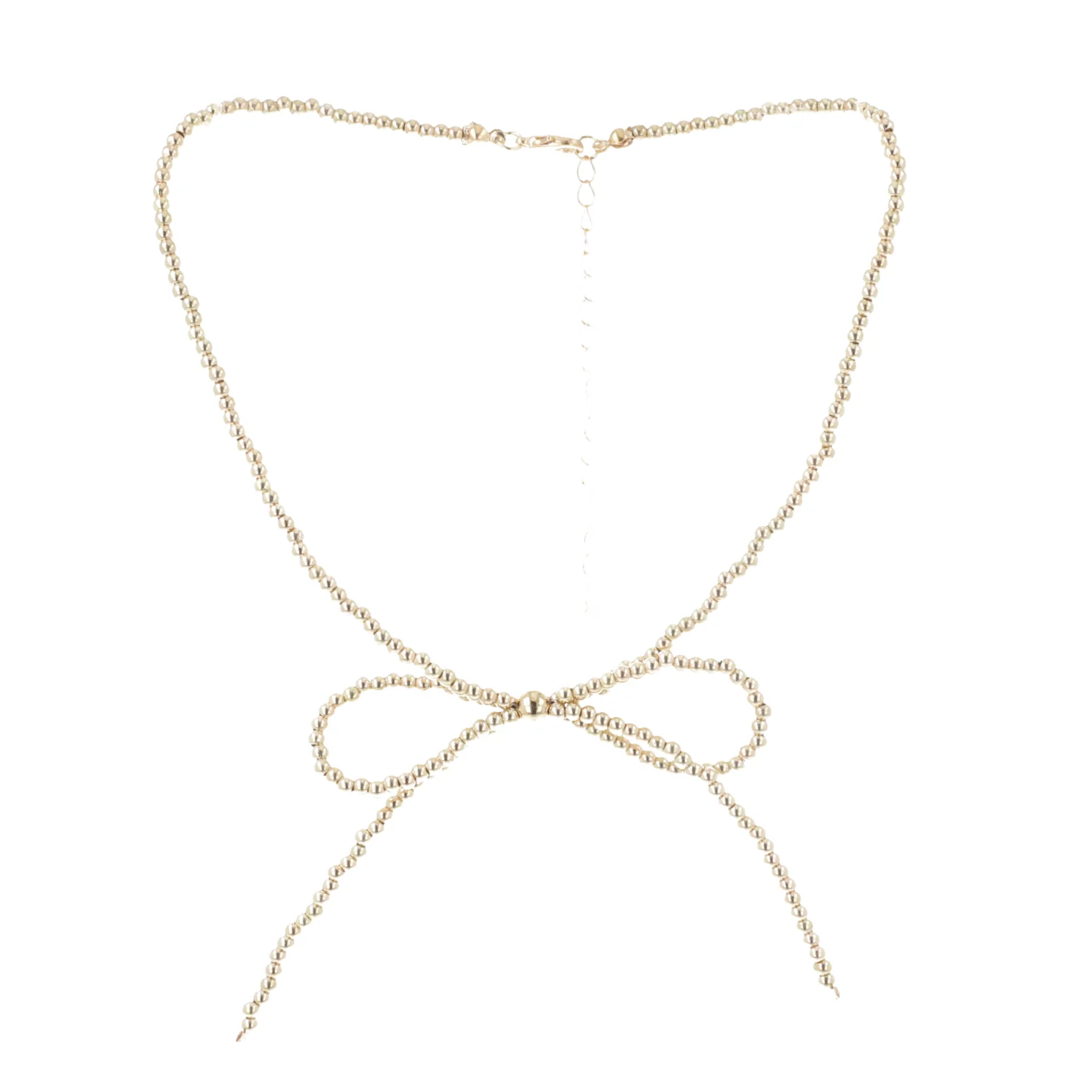 Beaded Bow Choker - Gold - Image 6