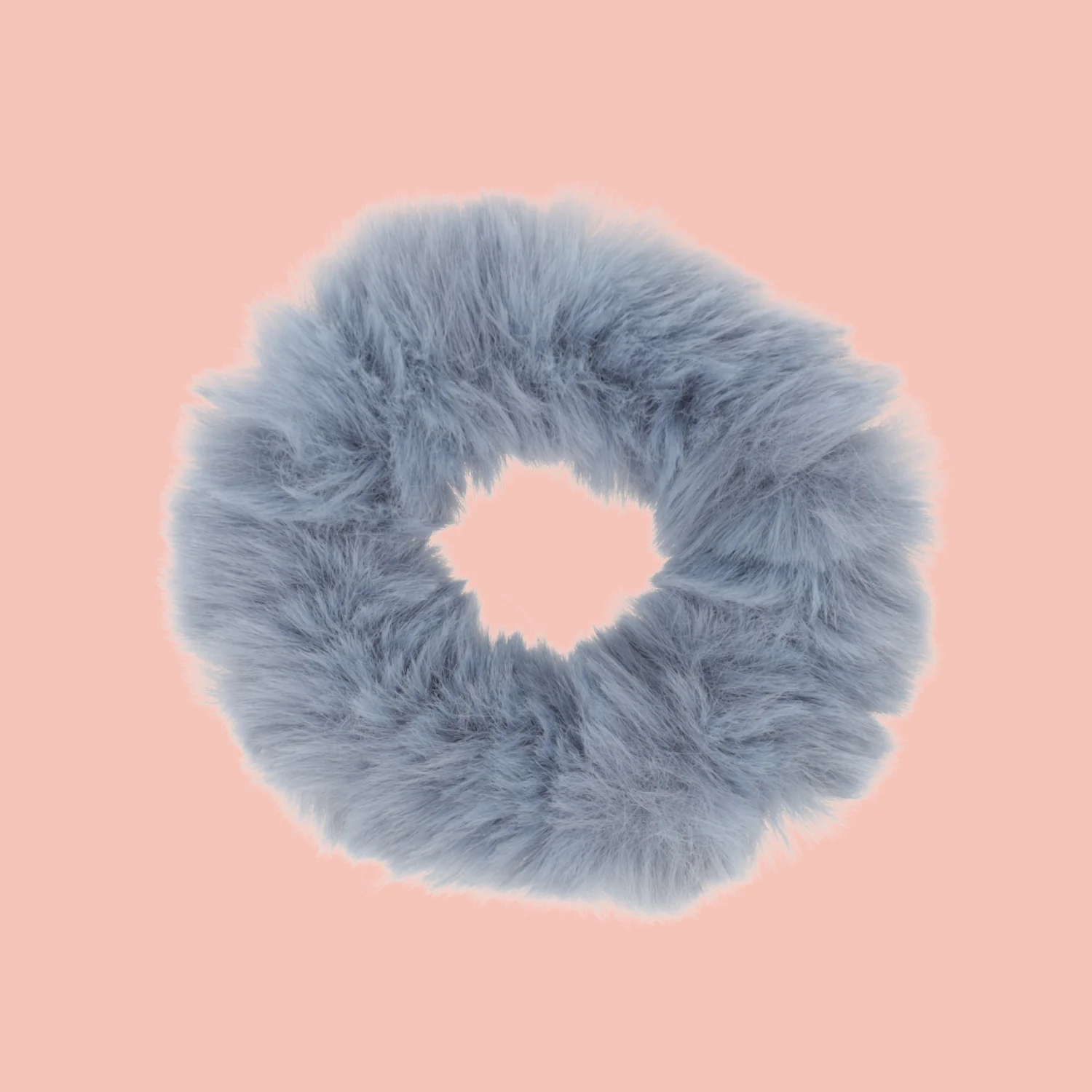 Blue Fluffy Scrunchie