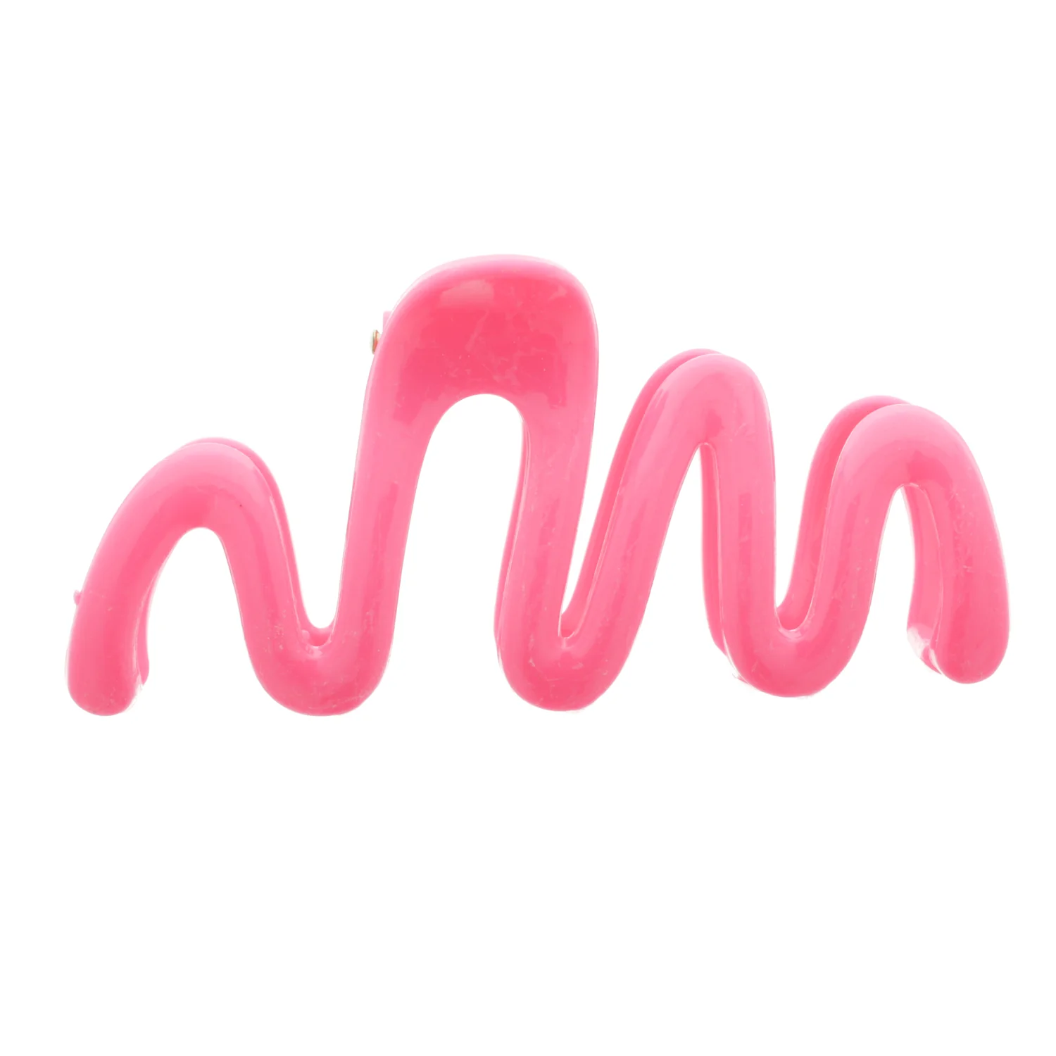Bright Pink Wavy Claw Clip - Image 3