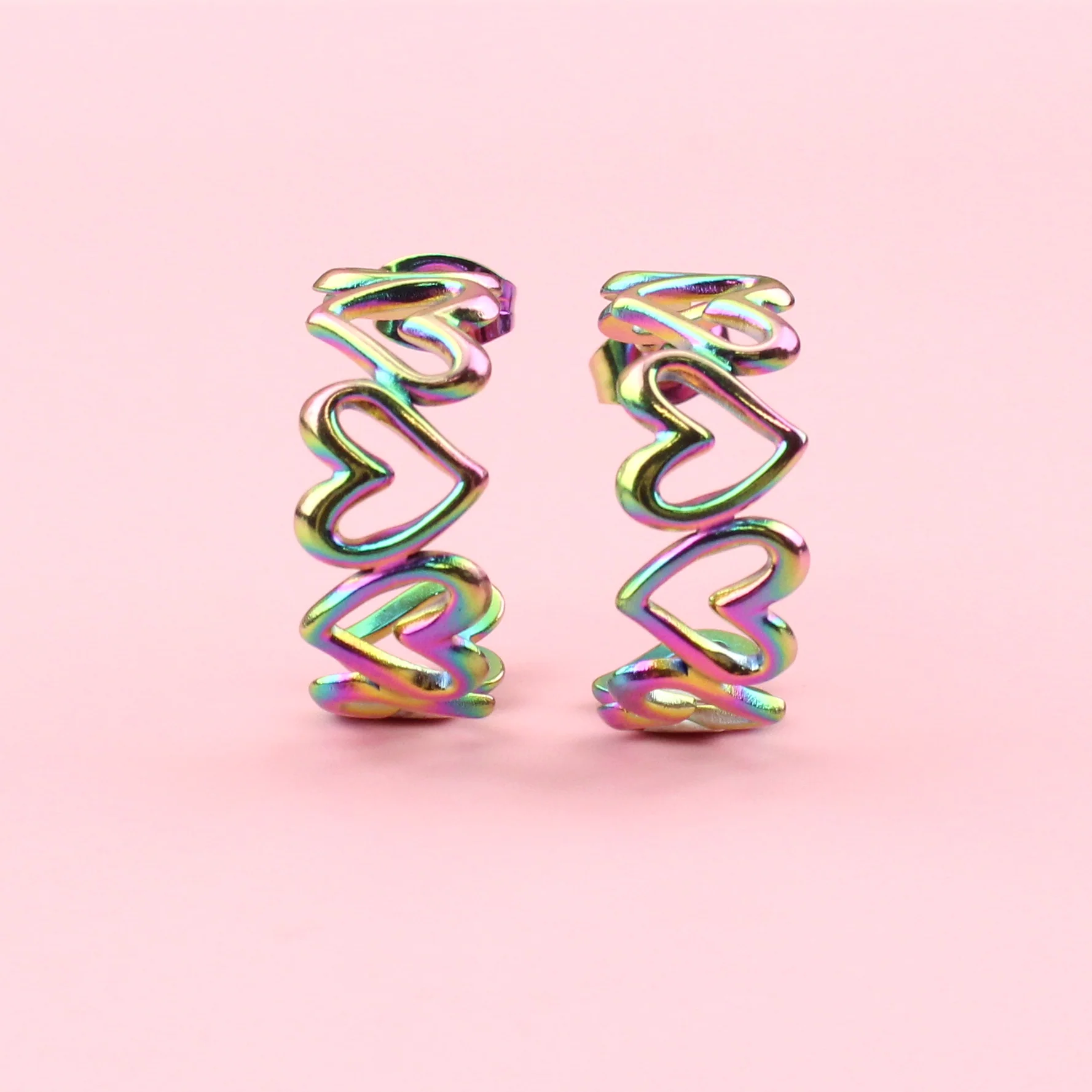 Change Of Heart Hoop Earrings (Rainbow) - Image 2