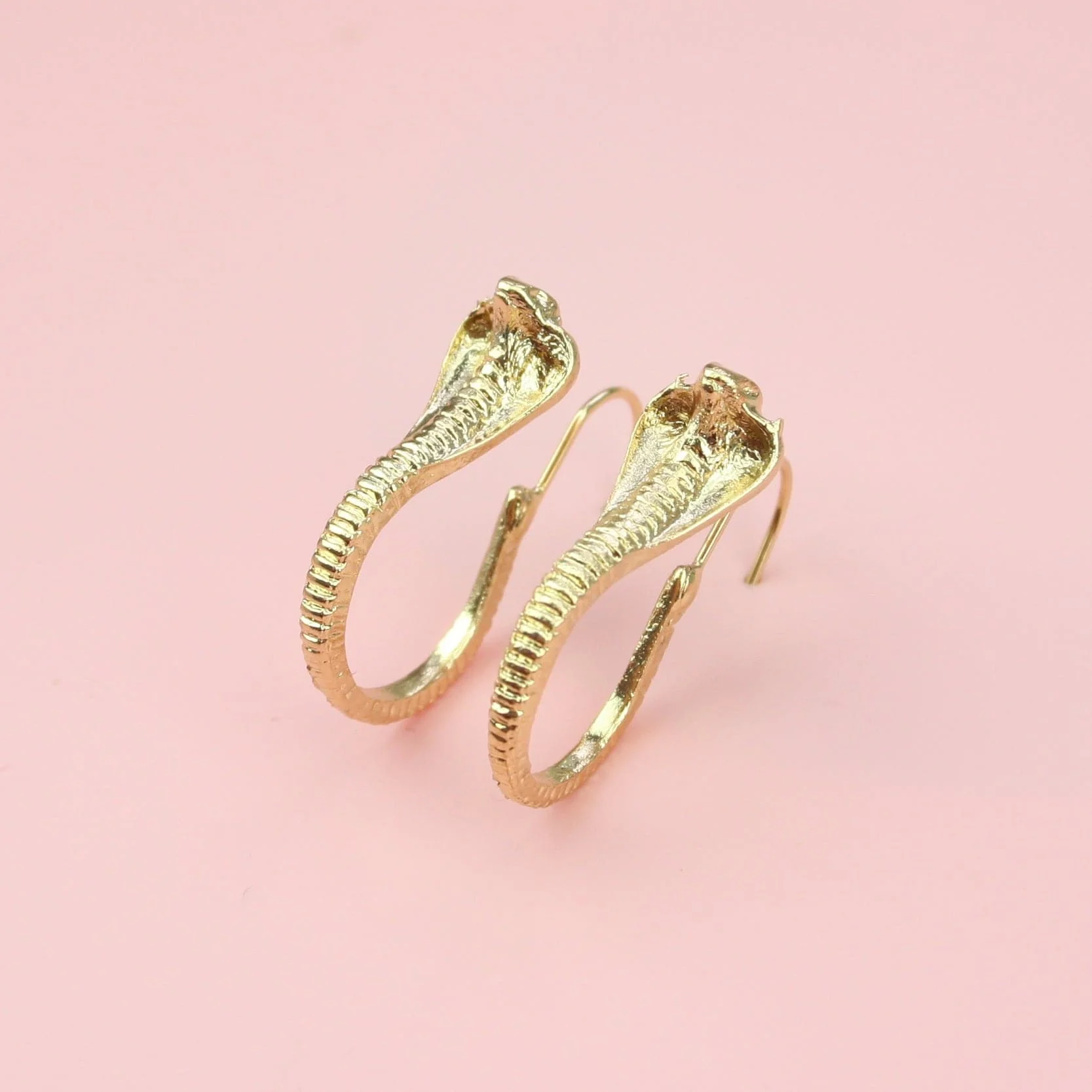 Cobra Snake Earrings (Gold Plated) - Image 2