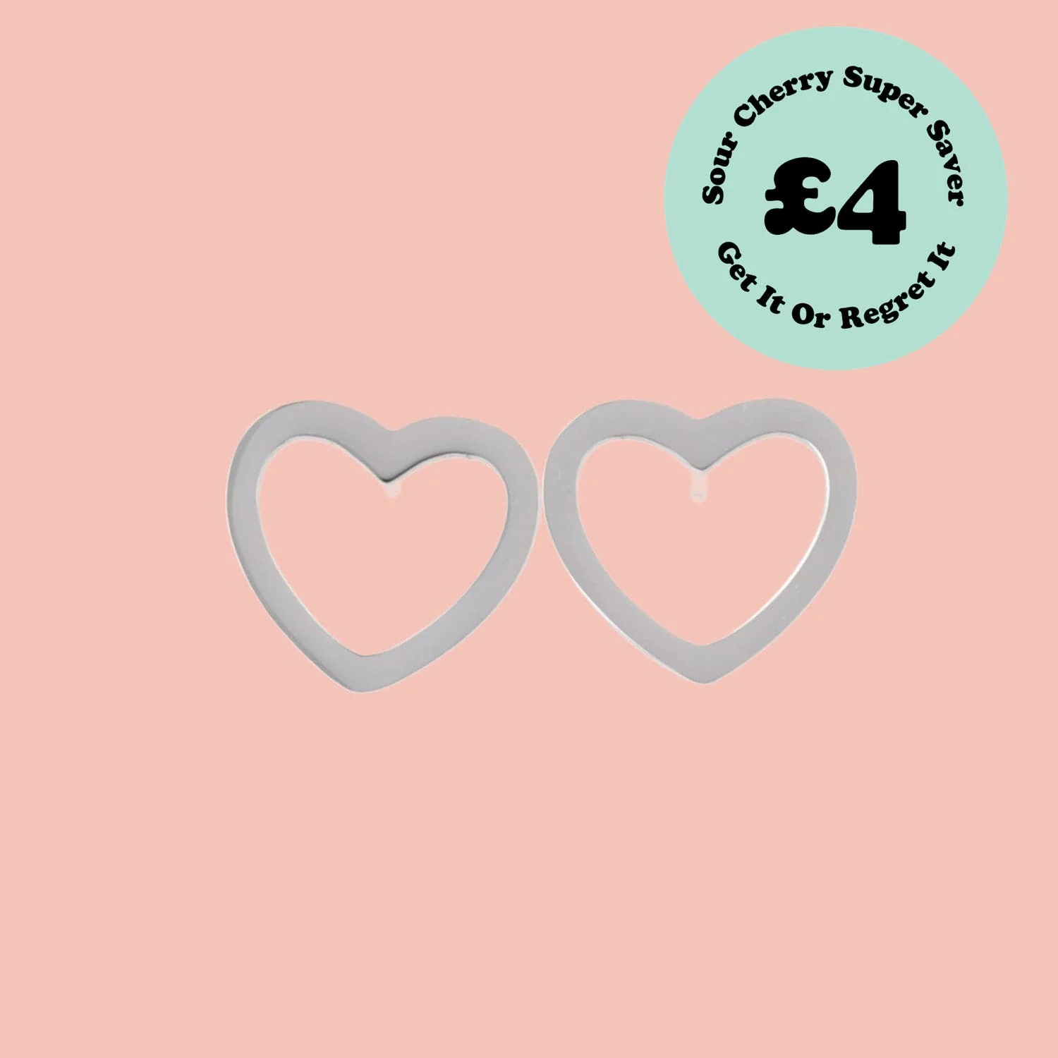 Cookie Cutter Heart Stud Earrings