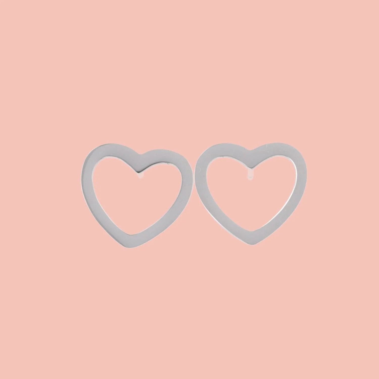 Cookie Cutter Heart Stud Earrings - Image 2
