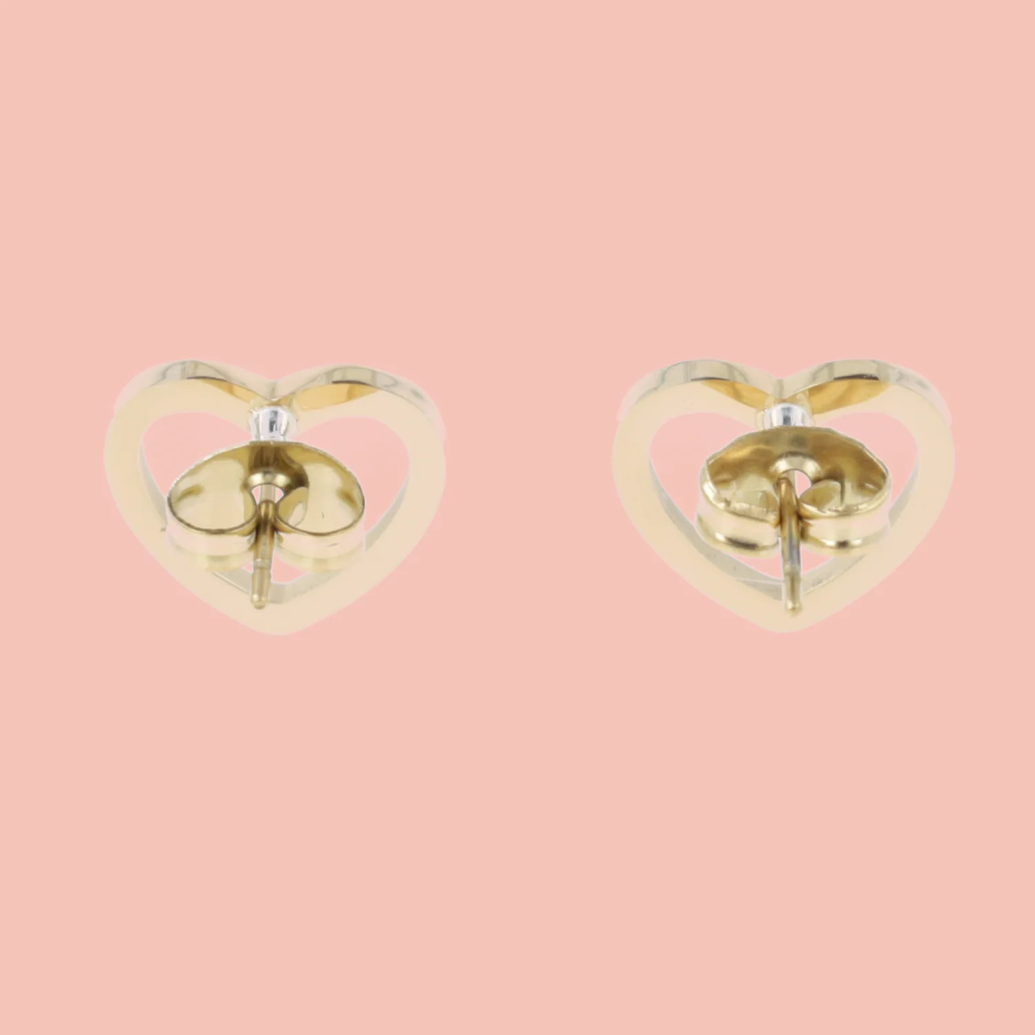 Cookie Cutter Heart Stud Earrings (Gold Plated) - Image 4