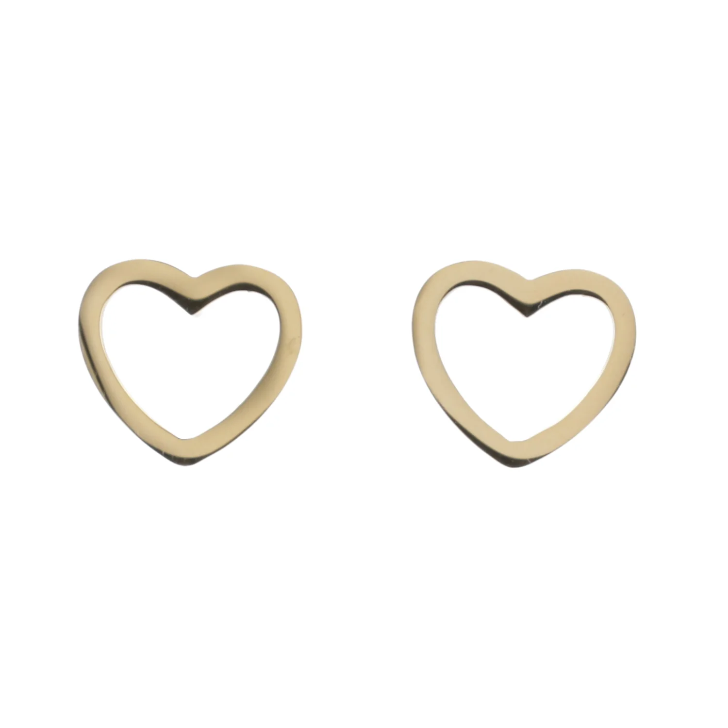 Cookie Cutter Heart Stud Earrings (Gold Plated) - Image 5