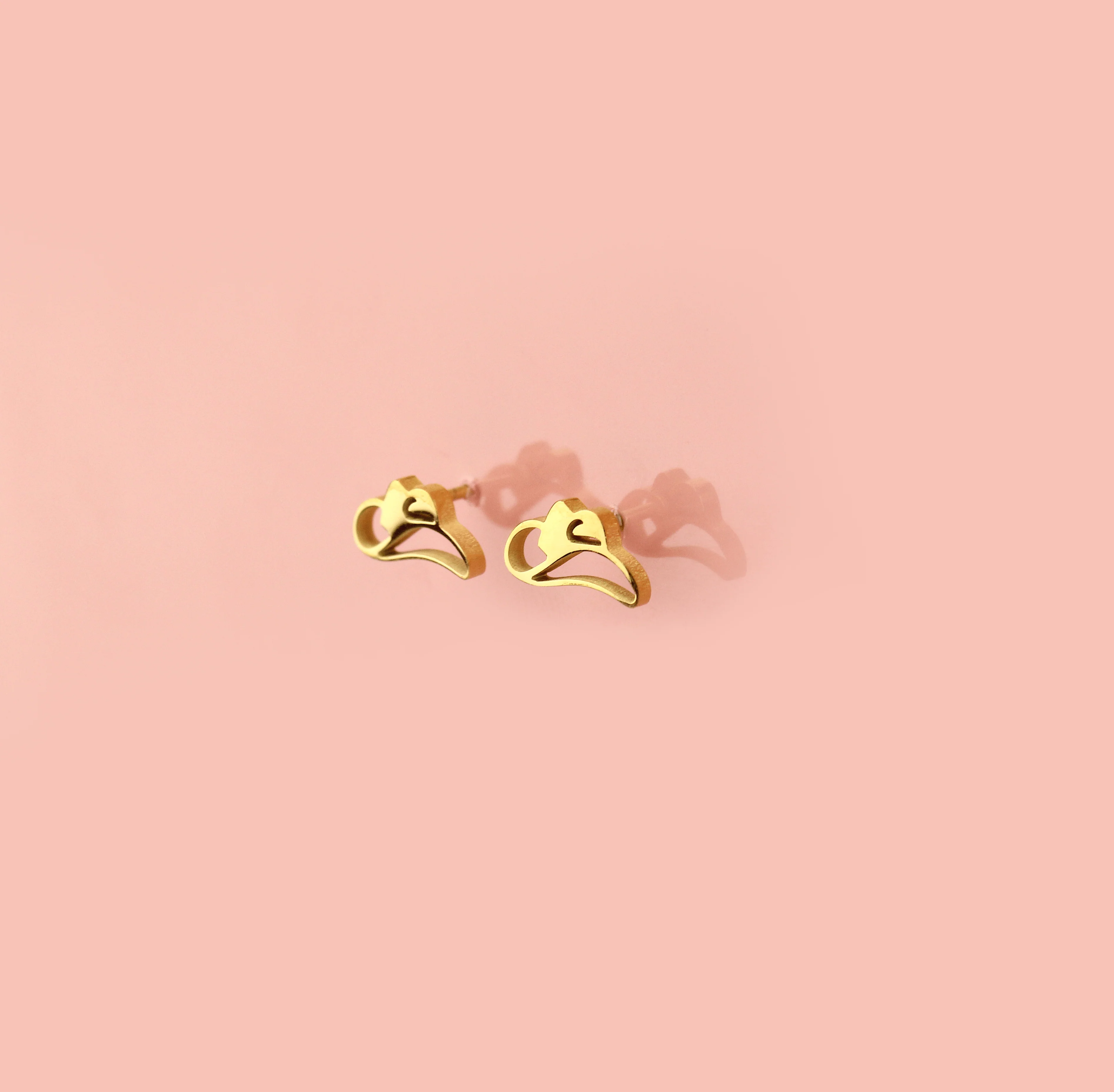 Cowboy Hat Stud Earrings (Gold Plated) - Image 3
