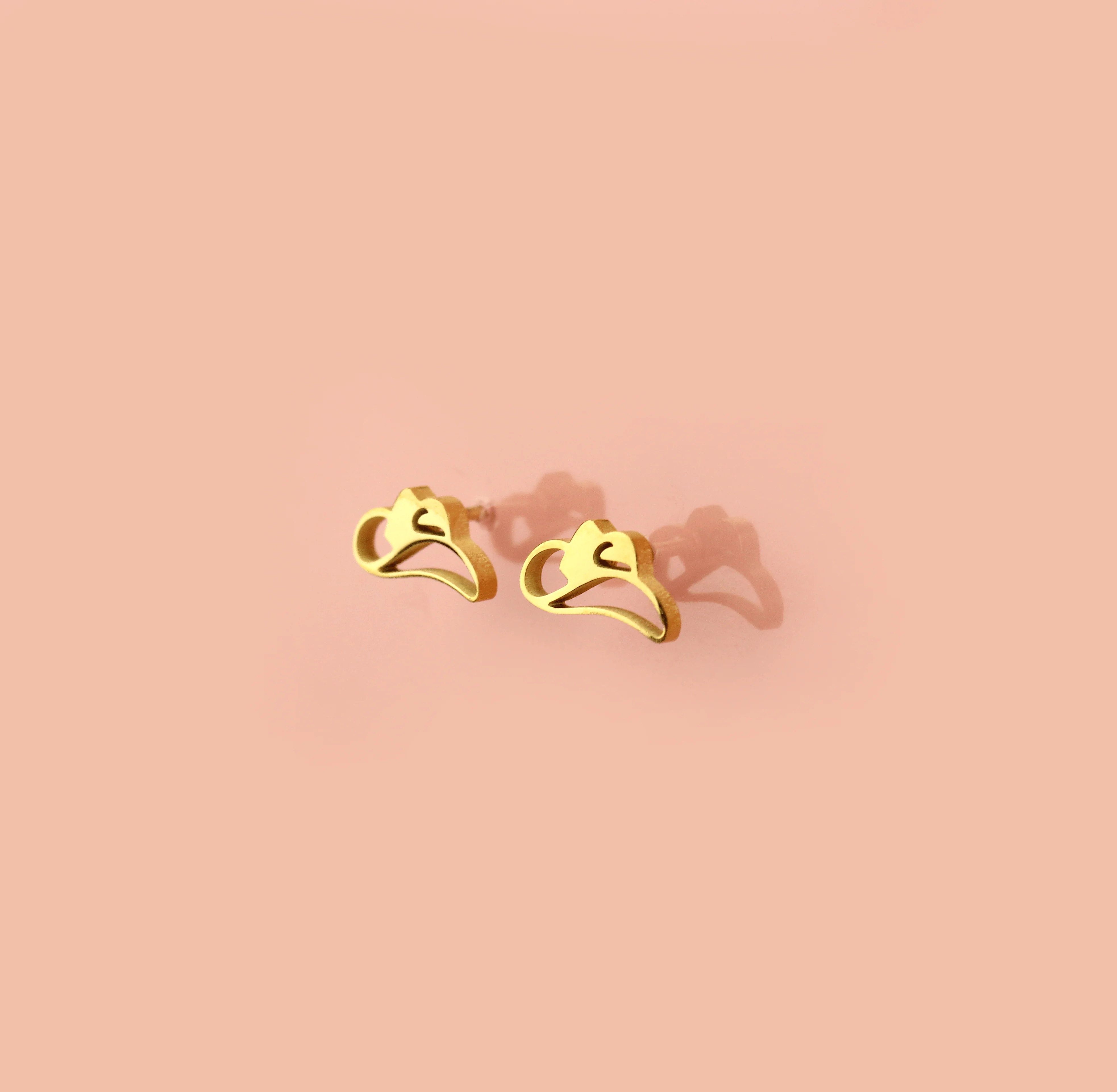 Cowboy Hat Stud Earrings (Gold Plated) - Image 7
