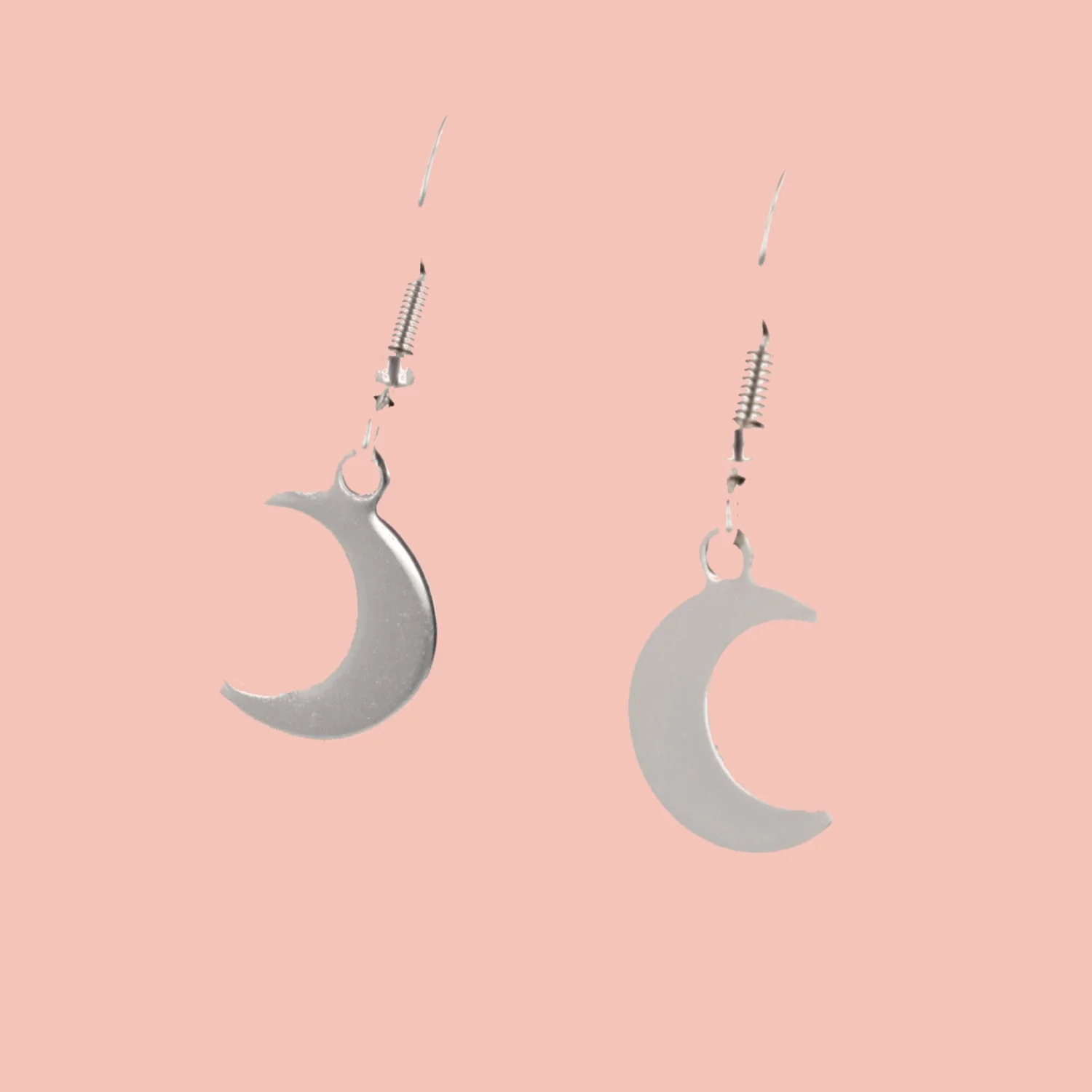 Crescent Moon Drop Earrings - Image 2