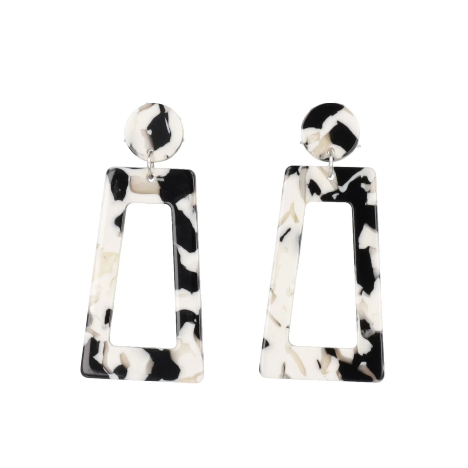 Cut It Out! Earrings- Black & White Marble - Image 3