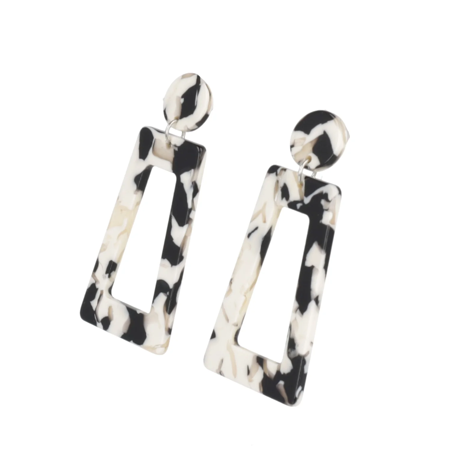 Cut It Out! Earrings- Black & White Marble - Image 4