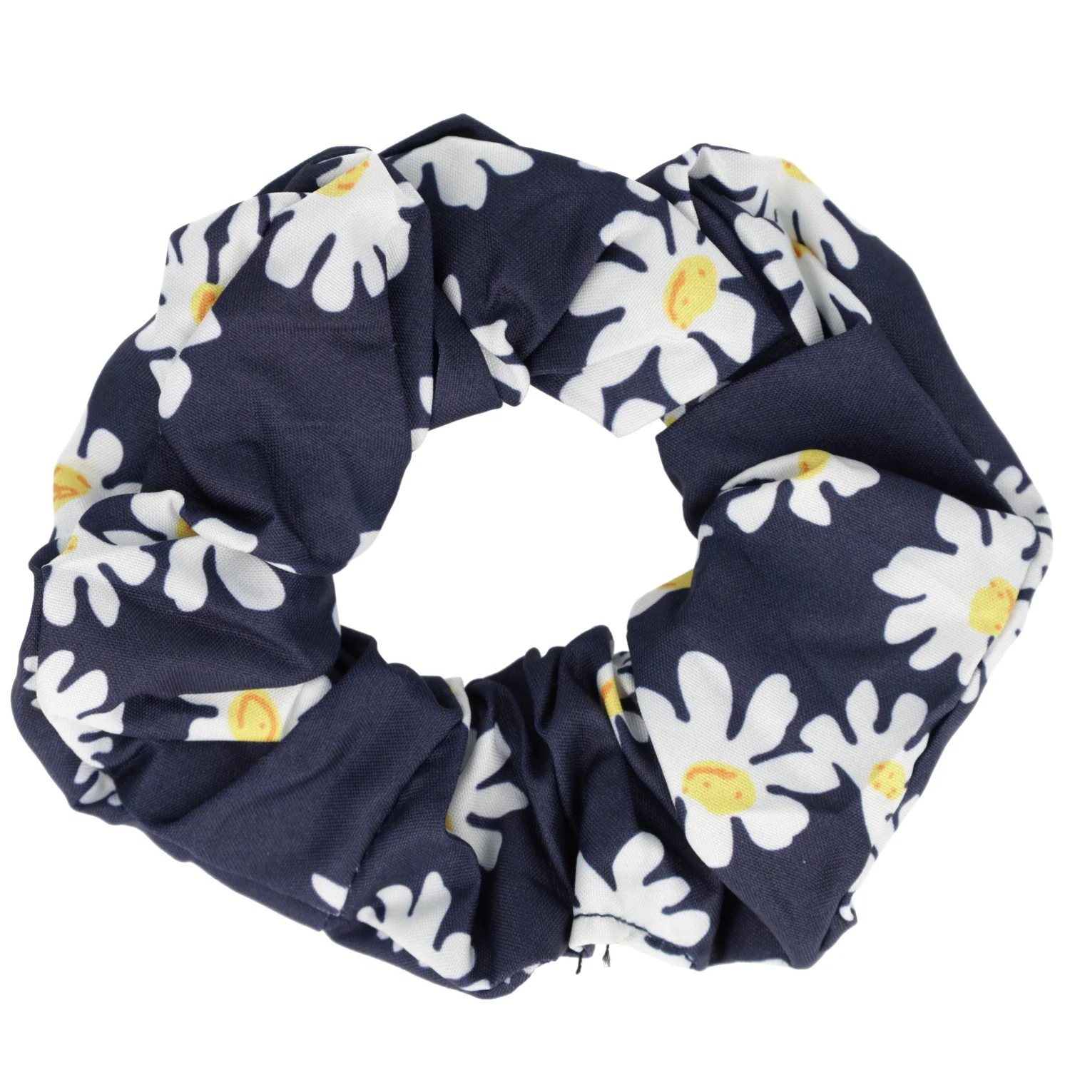 Daisy Print Scrunchie - Navy Blue - Image 2