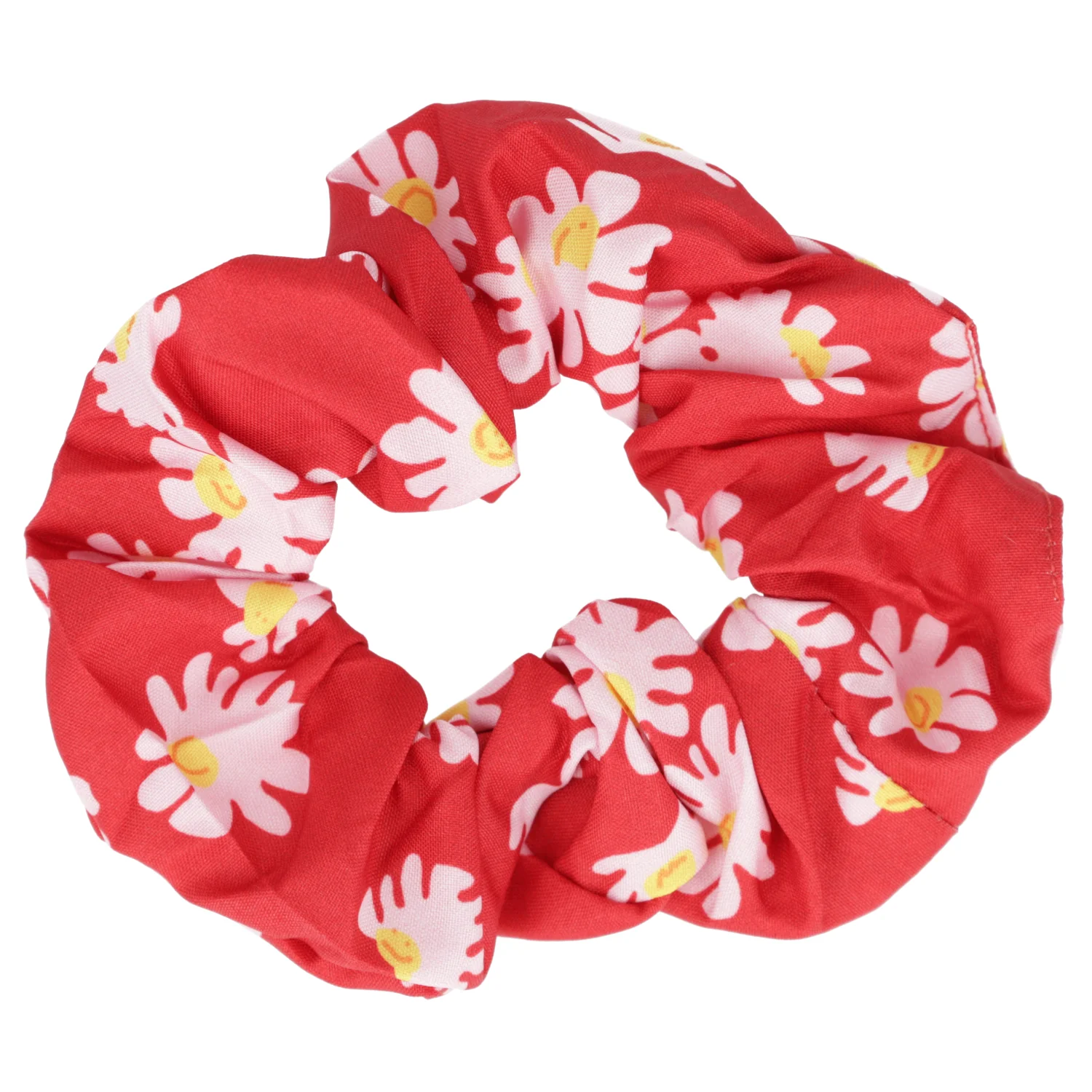 Daisy Print Scrunchie - Red - Image 2