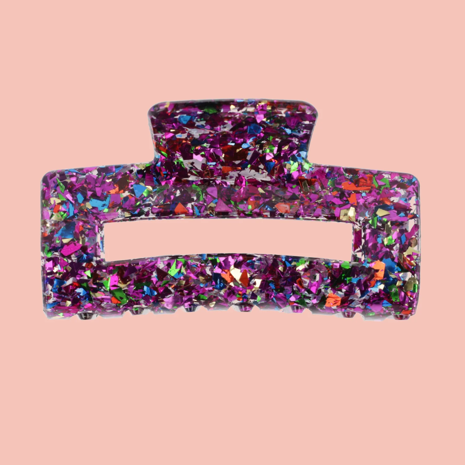 Disco Pink Glitter Bomb Hair Claw Clip