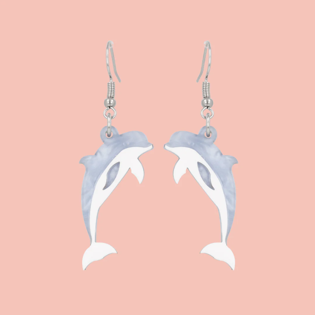 Dolphinitely Maybe Earrings (Marble)