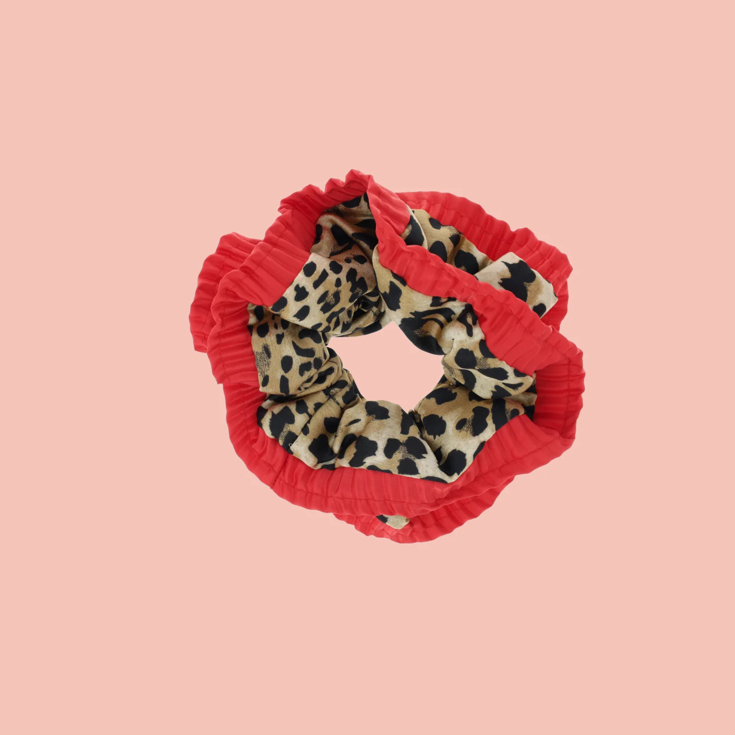 Leopard Print Ruffle Scrunchie
