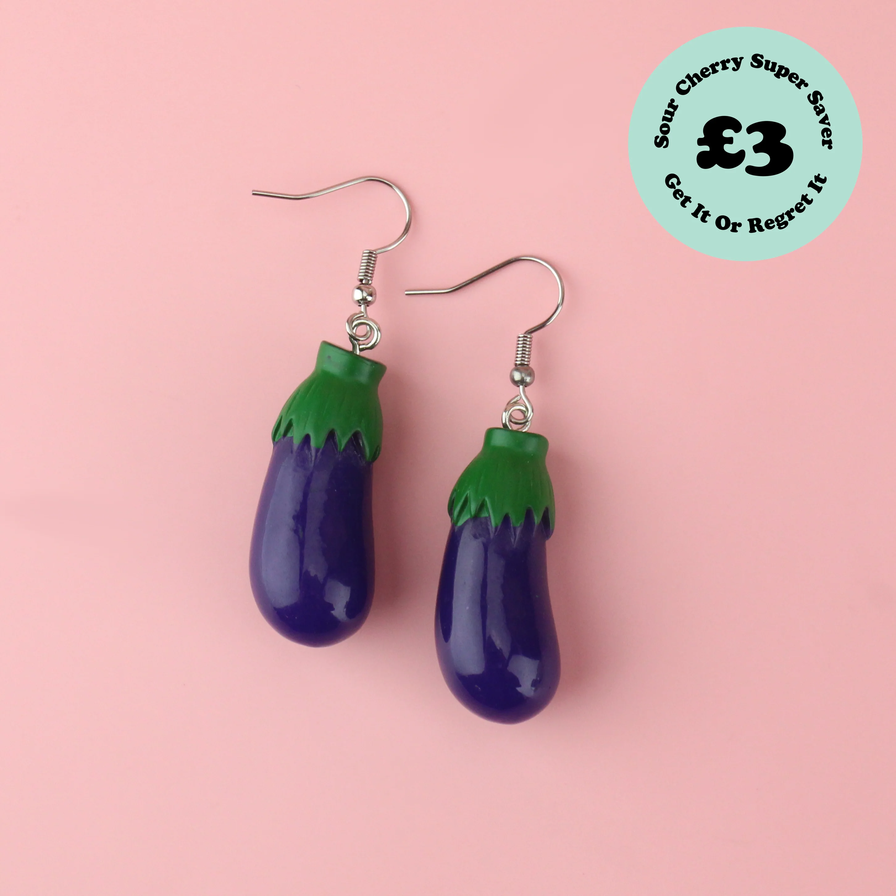 Eggplant Dangler Earrings