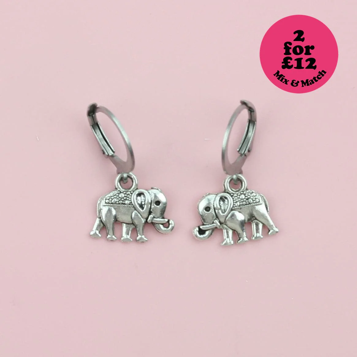 Elephant Hoop Earrings
