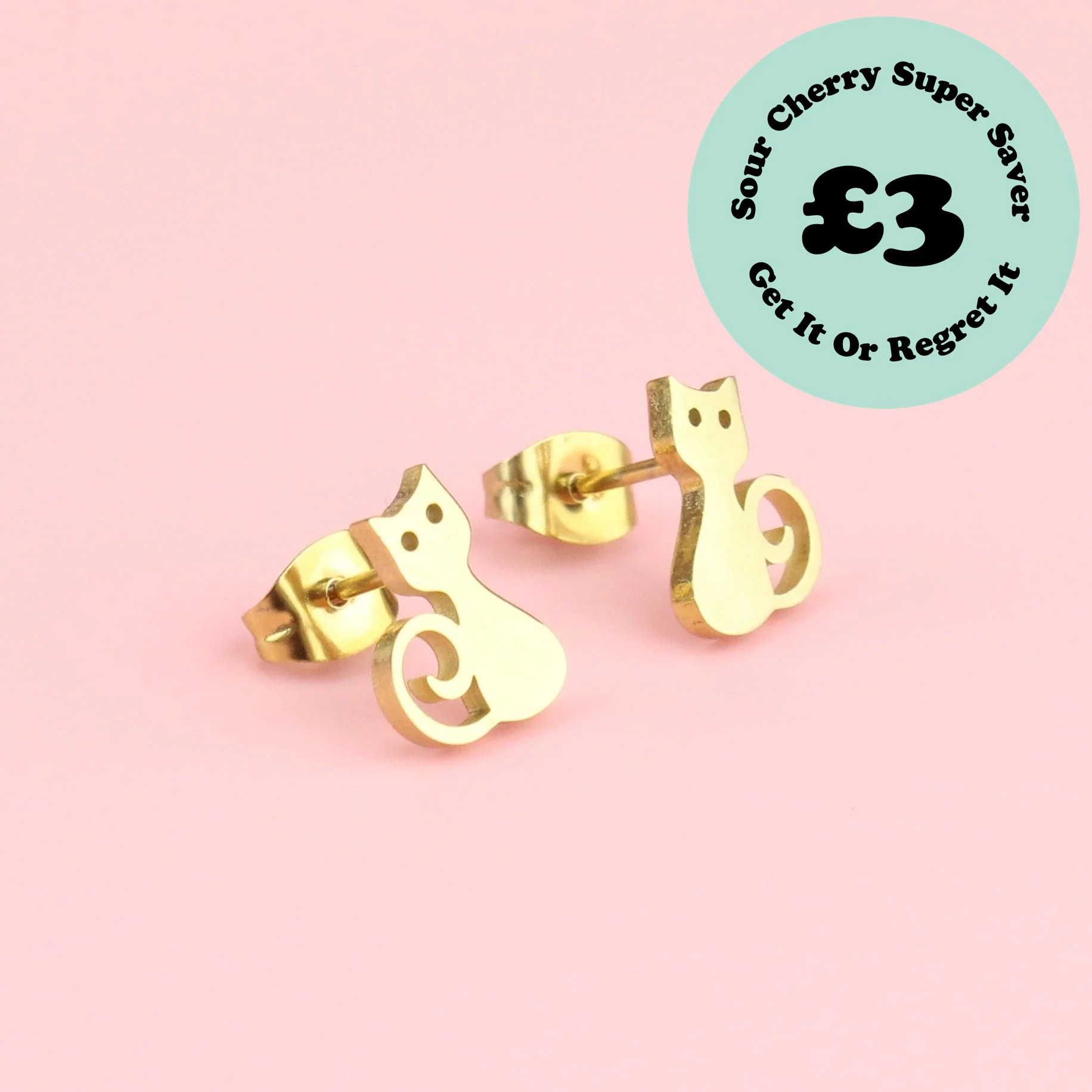 Feline Fine Earrings (Gold Plated)