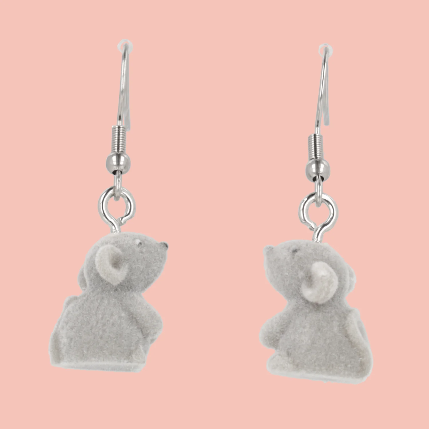 Flocked Mouse Earrings