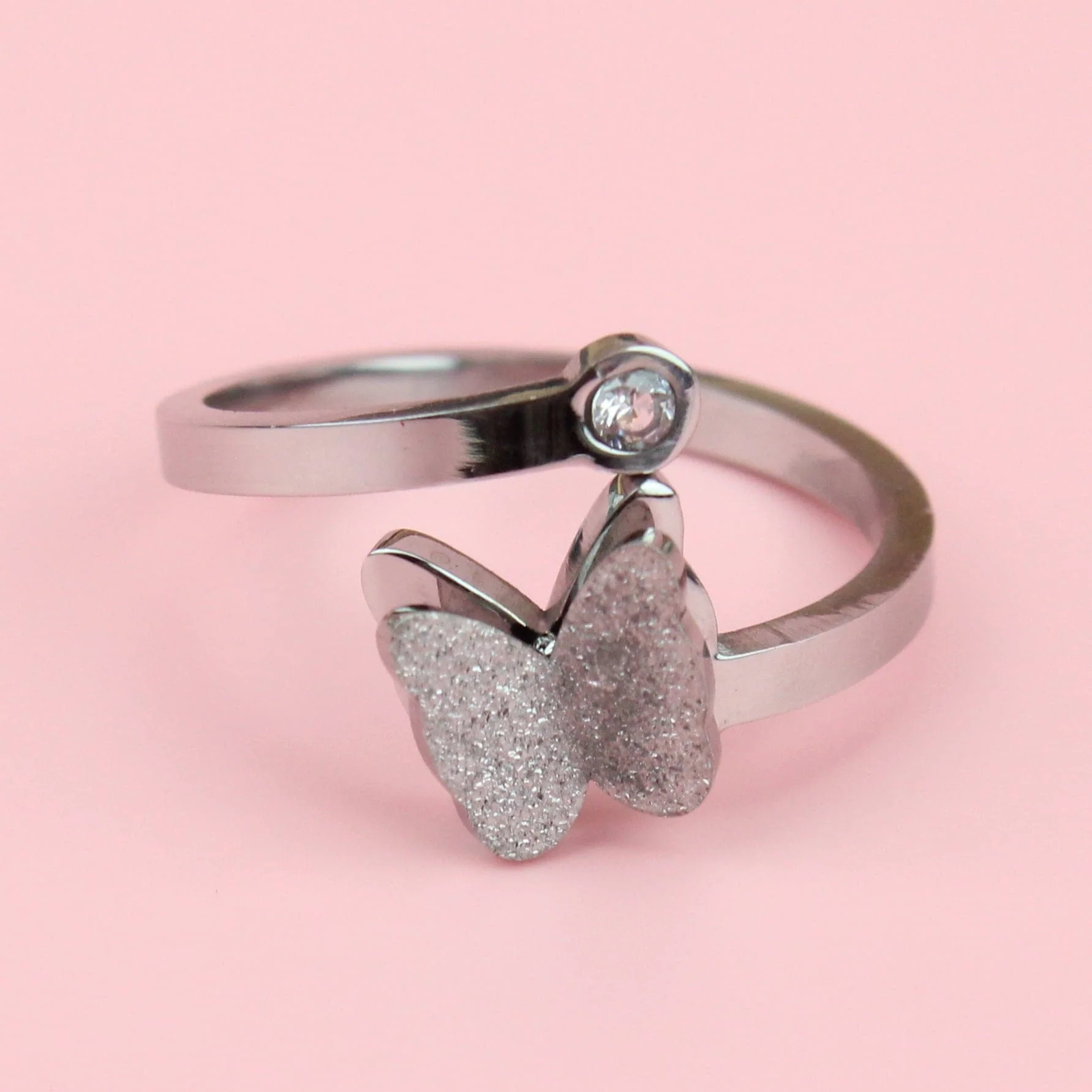 Glitter Butterfly Ring