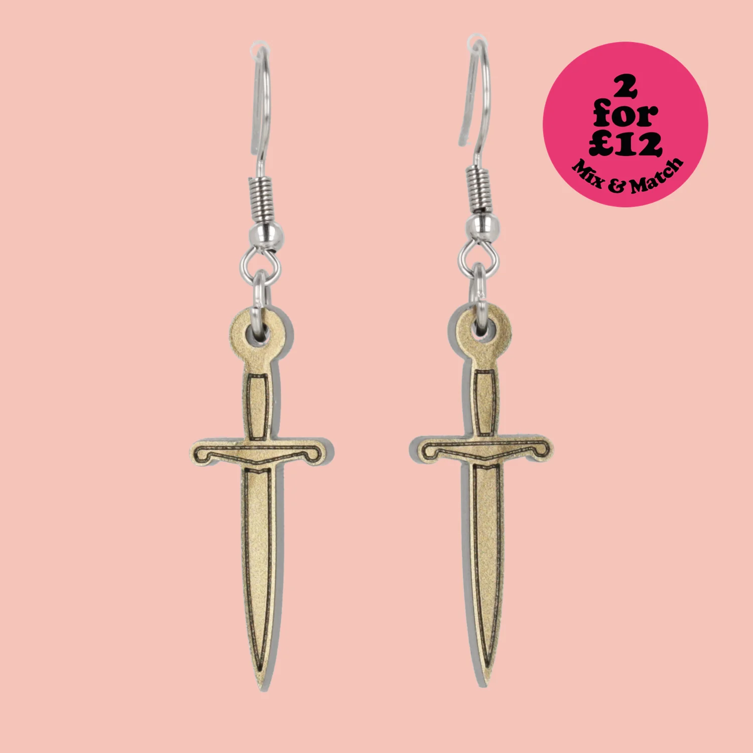 Gold Dagger Earrings