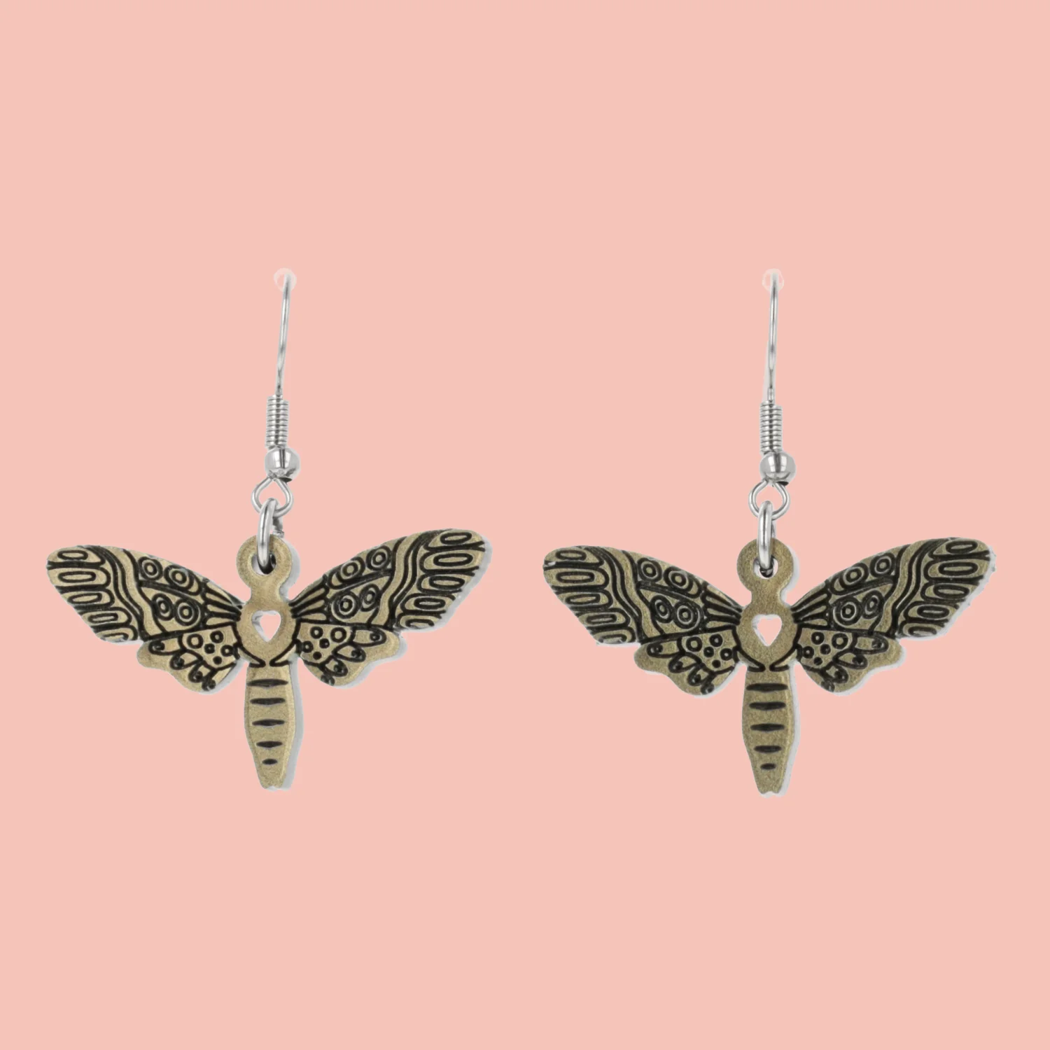 Gold Moth Earrings