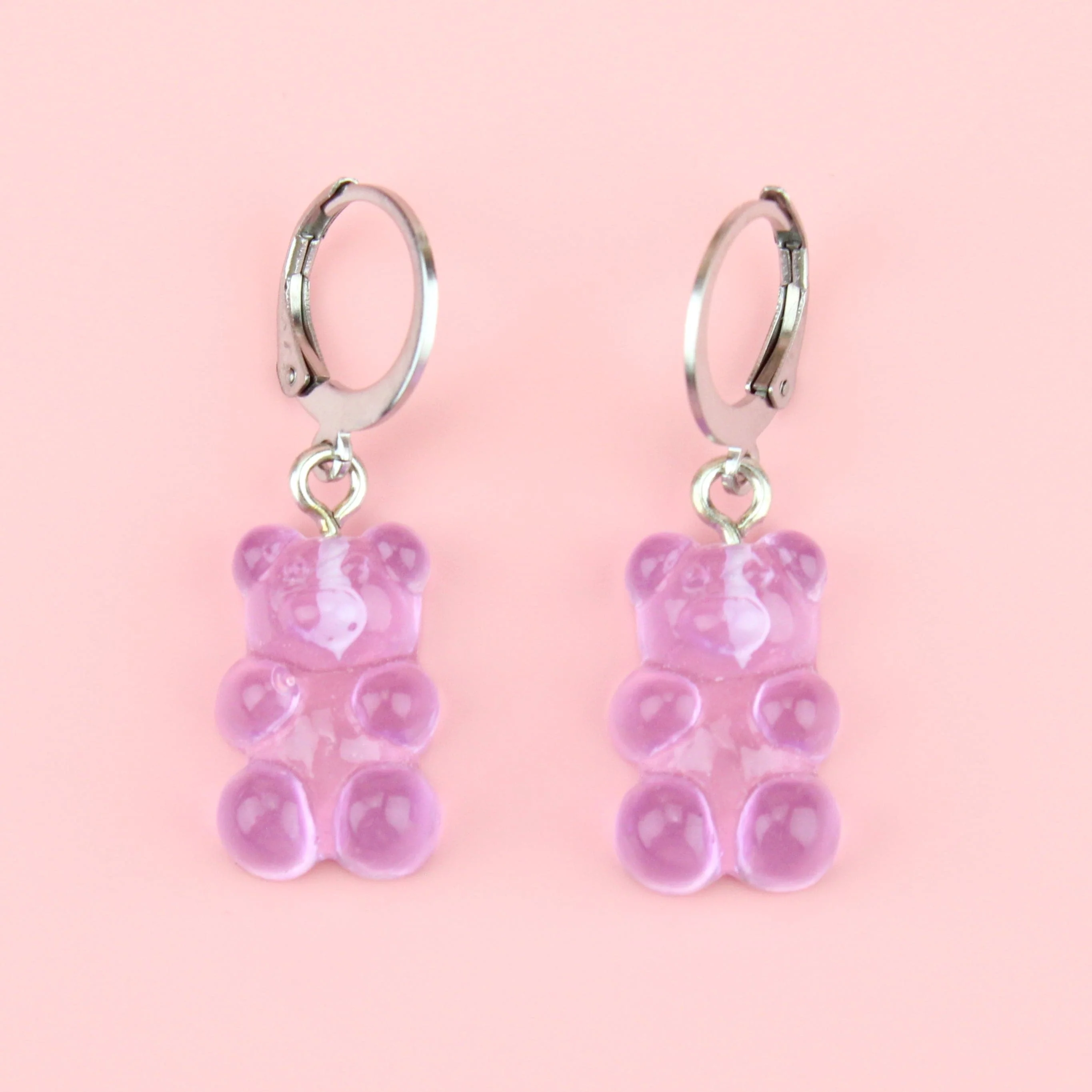 Grape Gummy Bear Earrings