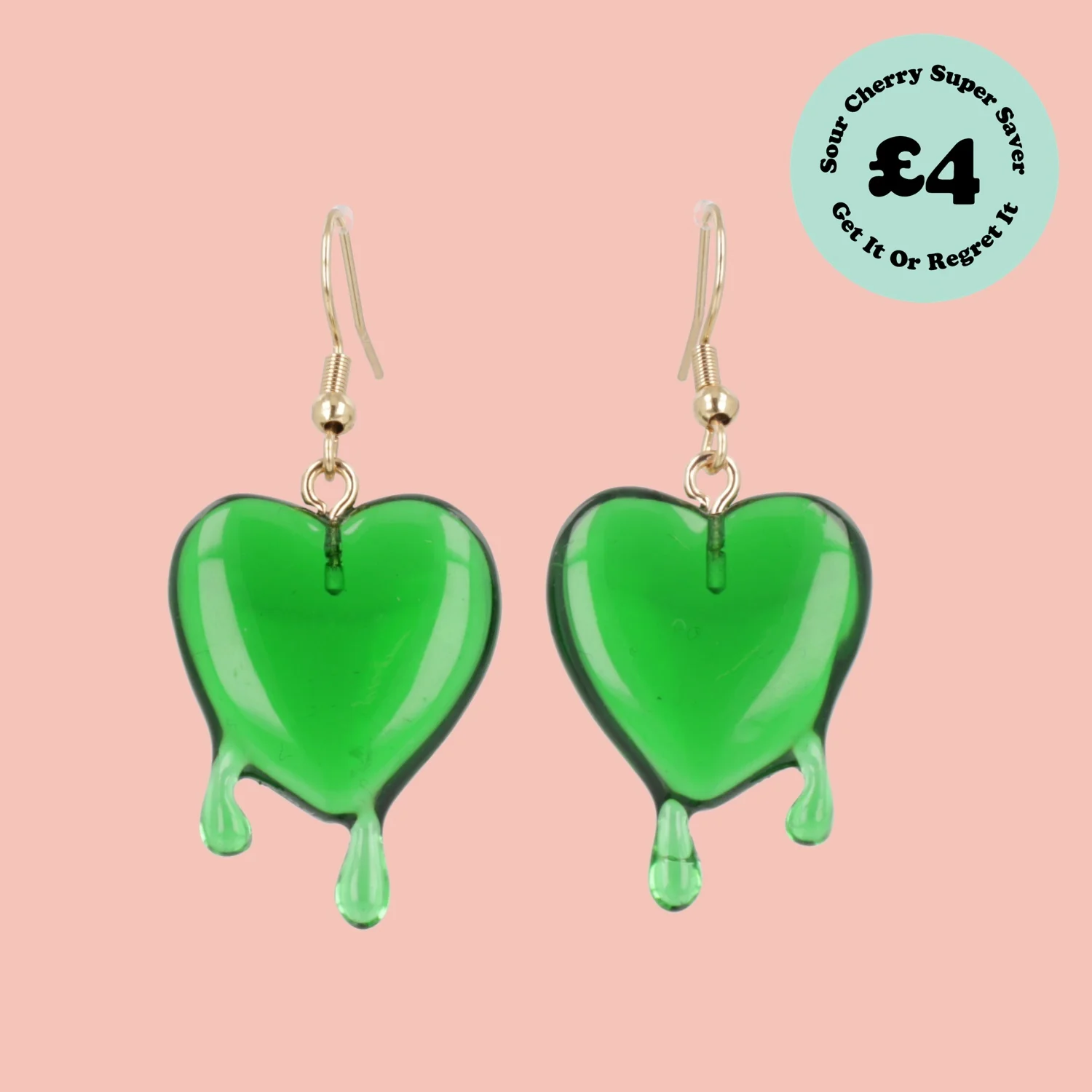 Green Bleeding Love Earrings