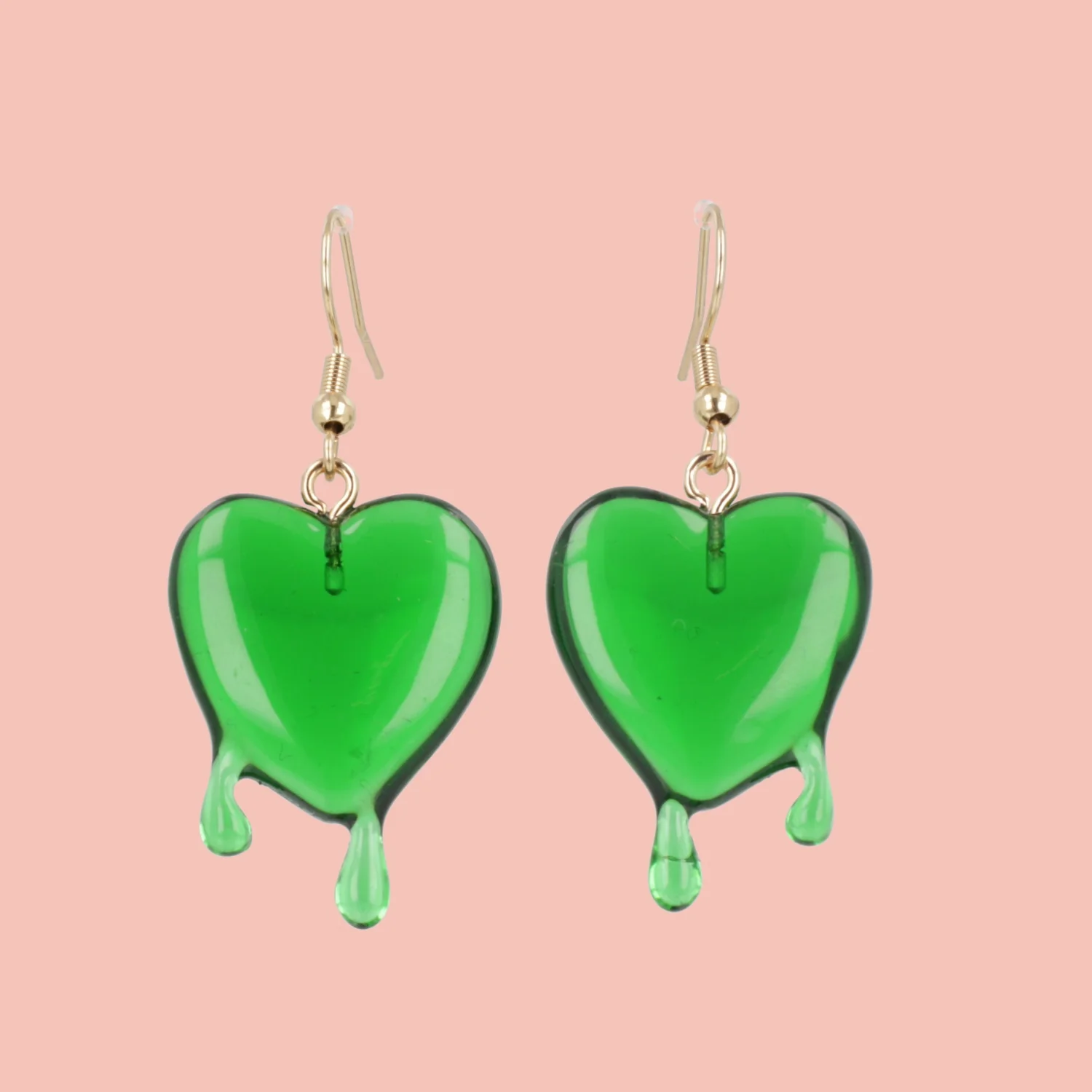Green Bleeding Love Earrings - Image 2
