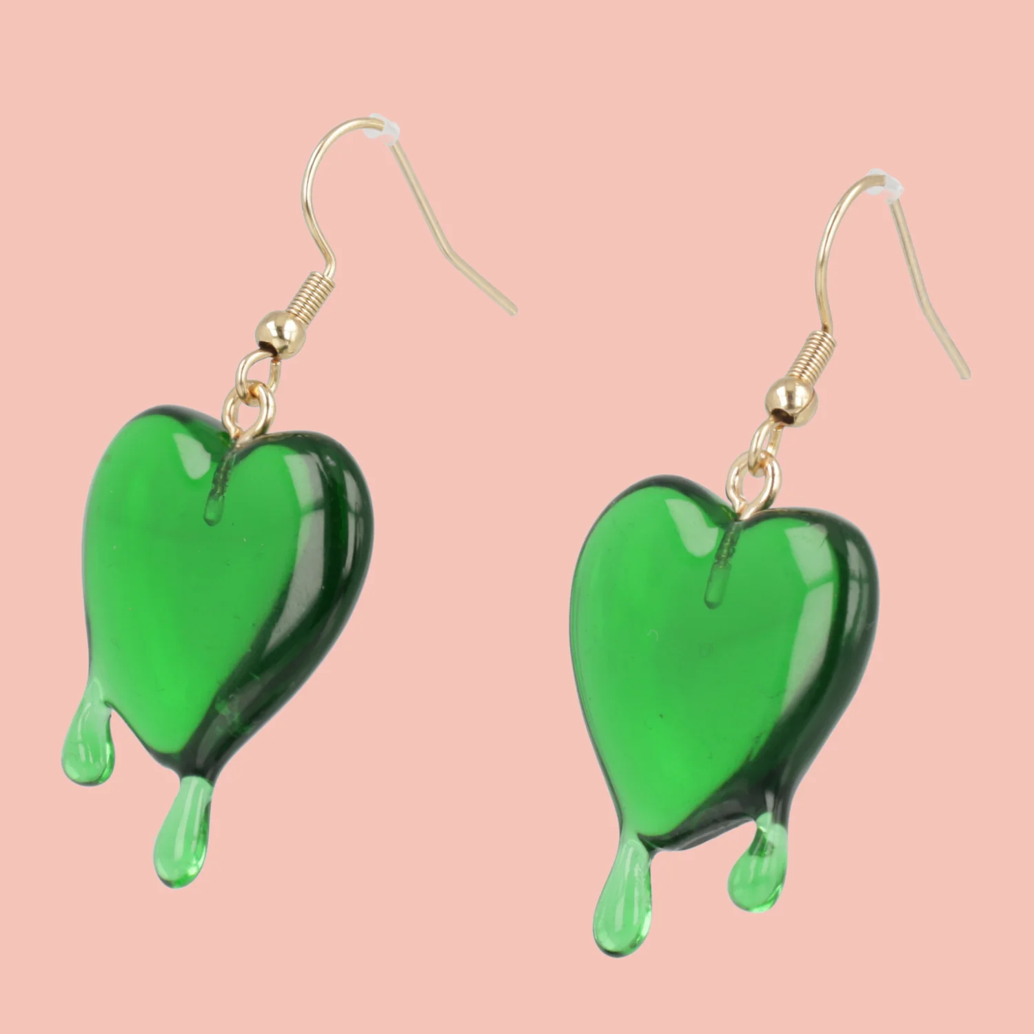 Green Bleeding Love Earrings - Image 4