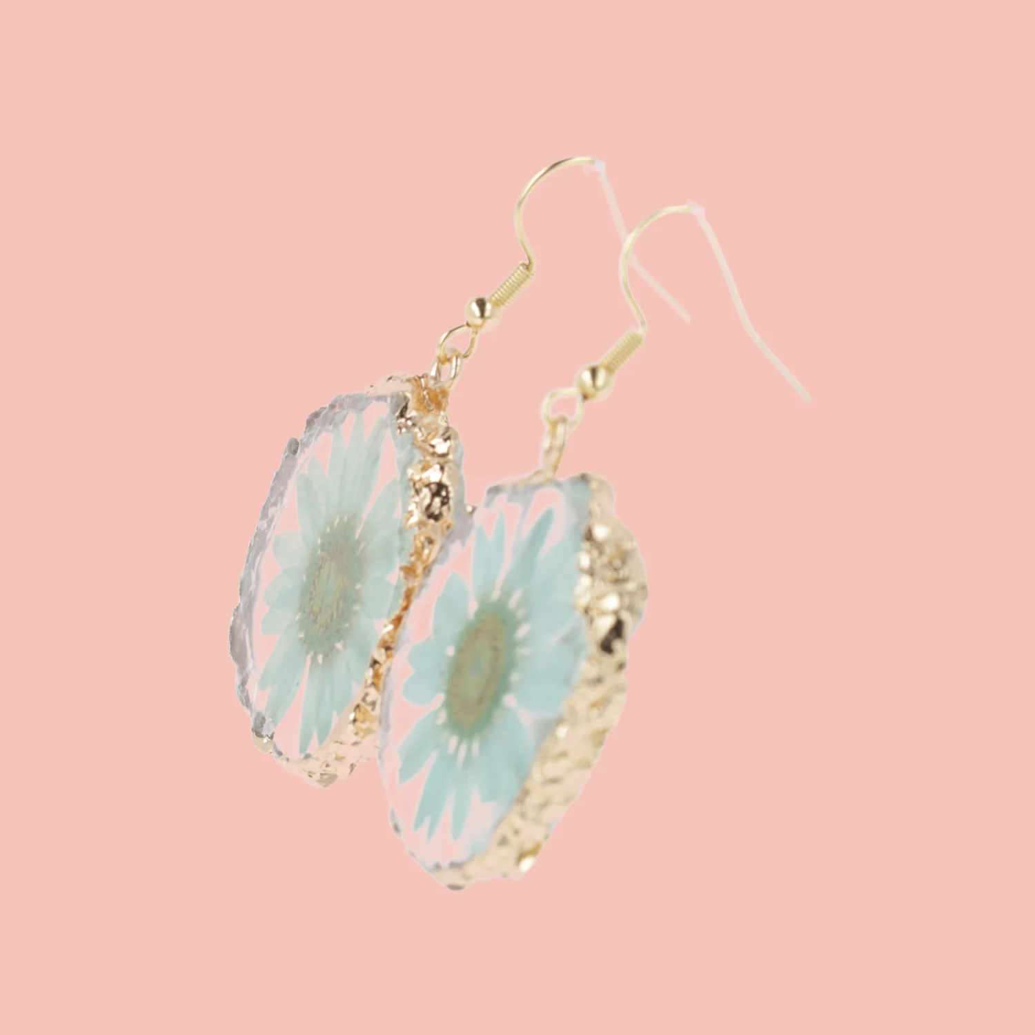 Green Pressed Flower Earrings - Image 6
