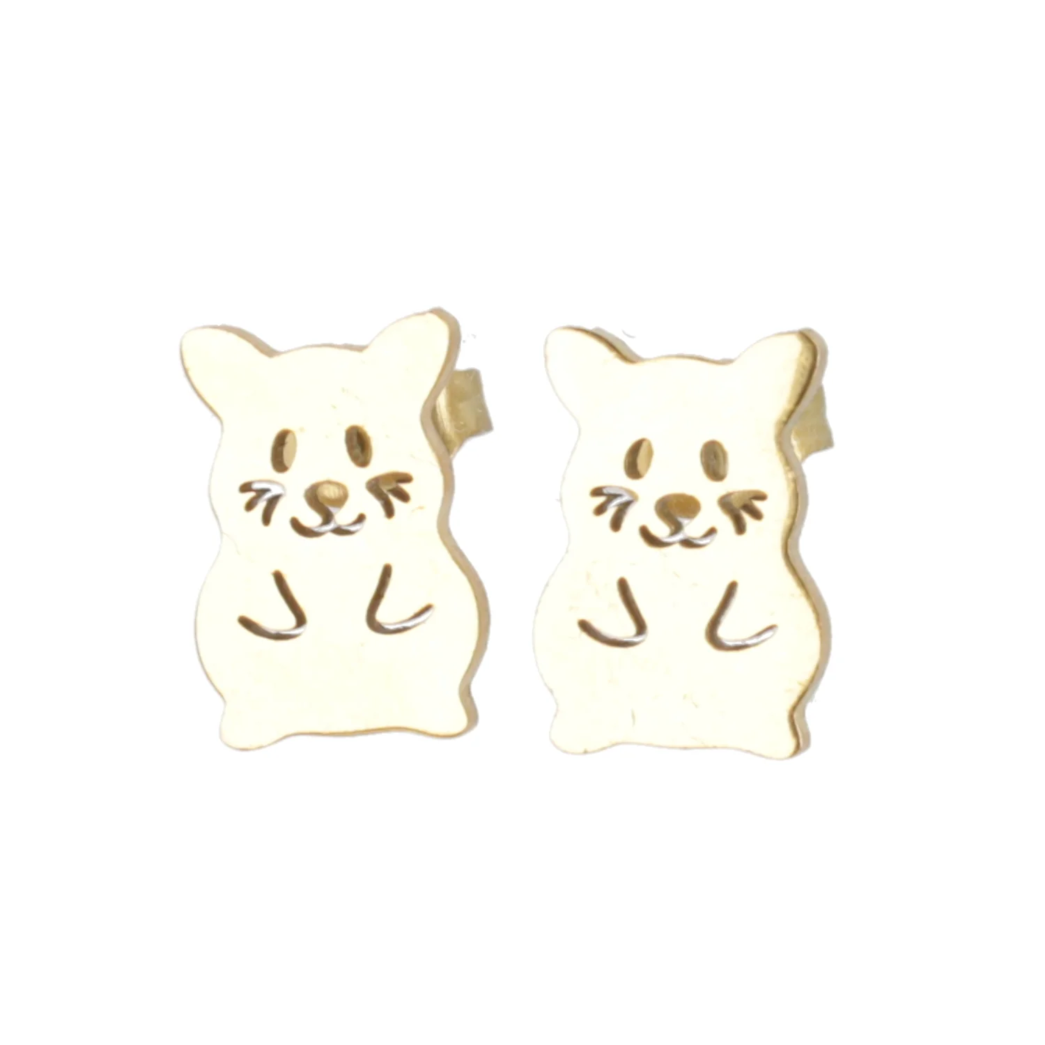 Hamster Stud Earrings (Gold Plated) - Image 5