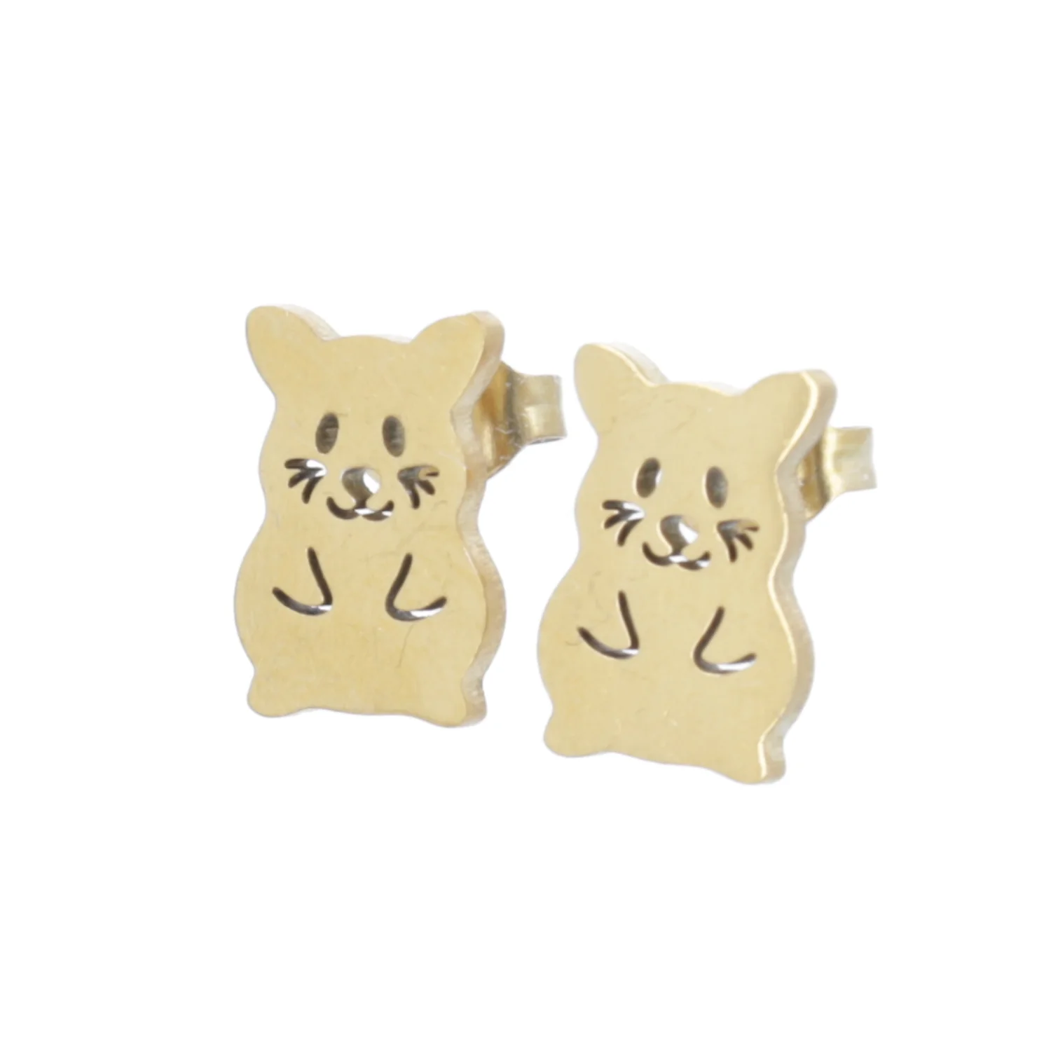 Hamster Stud Earrings (Gold Plated) - Image 6