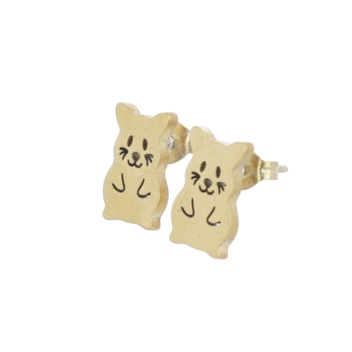 Hamster Stud Earrings (Gold Plated) - Image 7