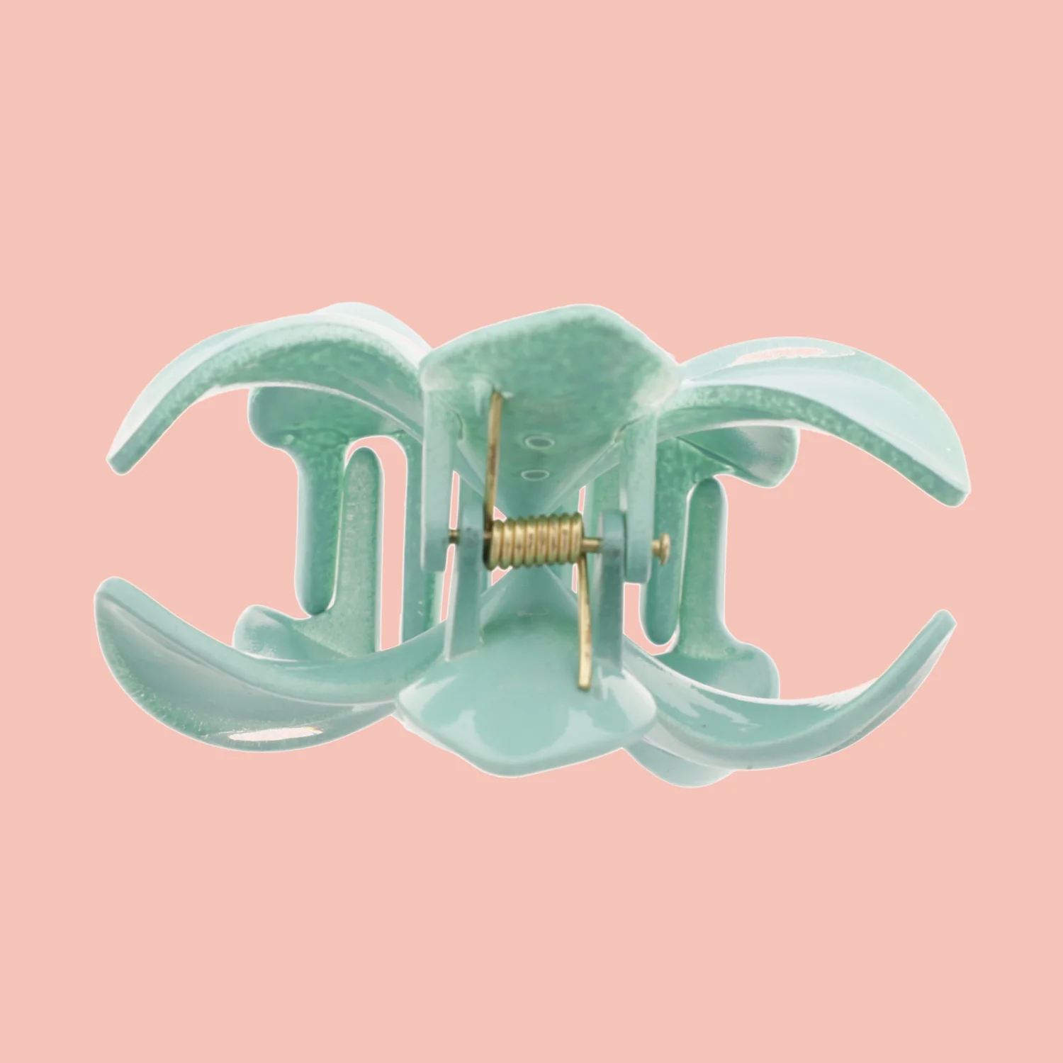 Hibiscus Flower Hair Claw Clip - Seafoam Green - Image 2