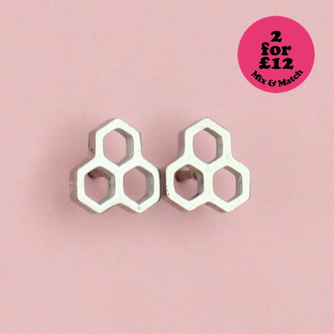 Honeycomb Stud Earrings