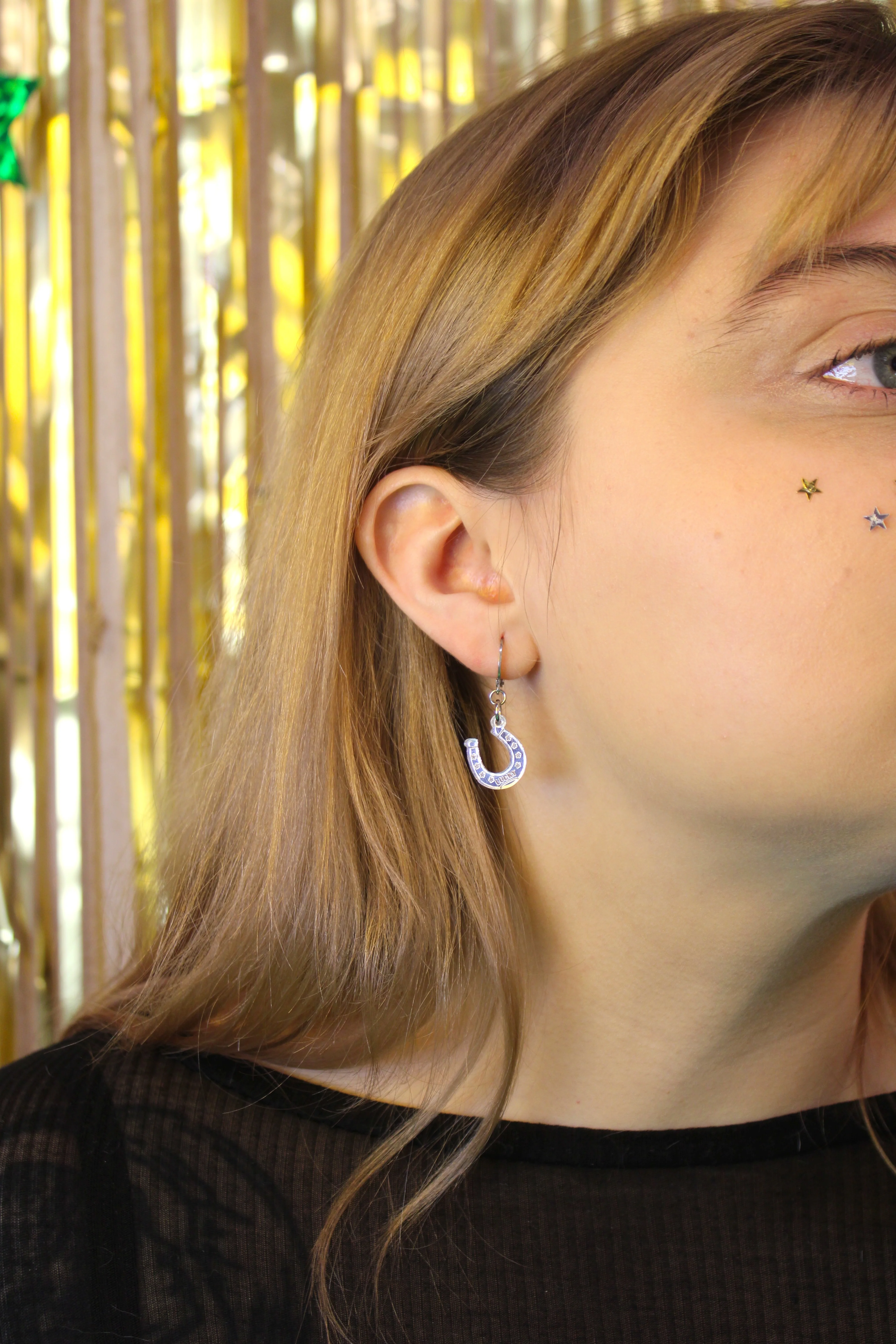 Just My Luck Huggie Hoops Earrings - Silver - Image 3