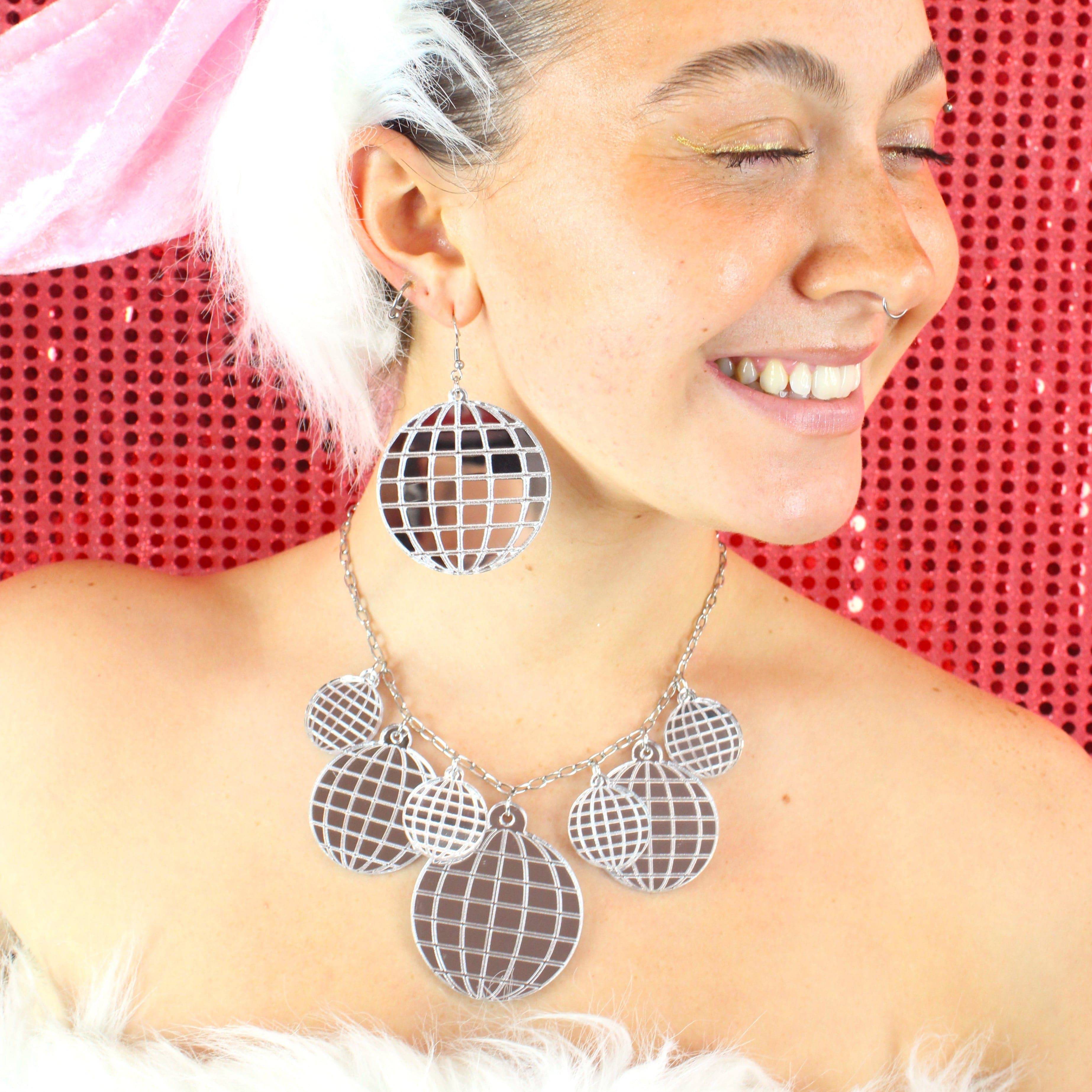 Large Disco Ball Earrings - Image 2